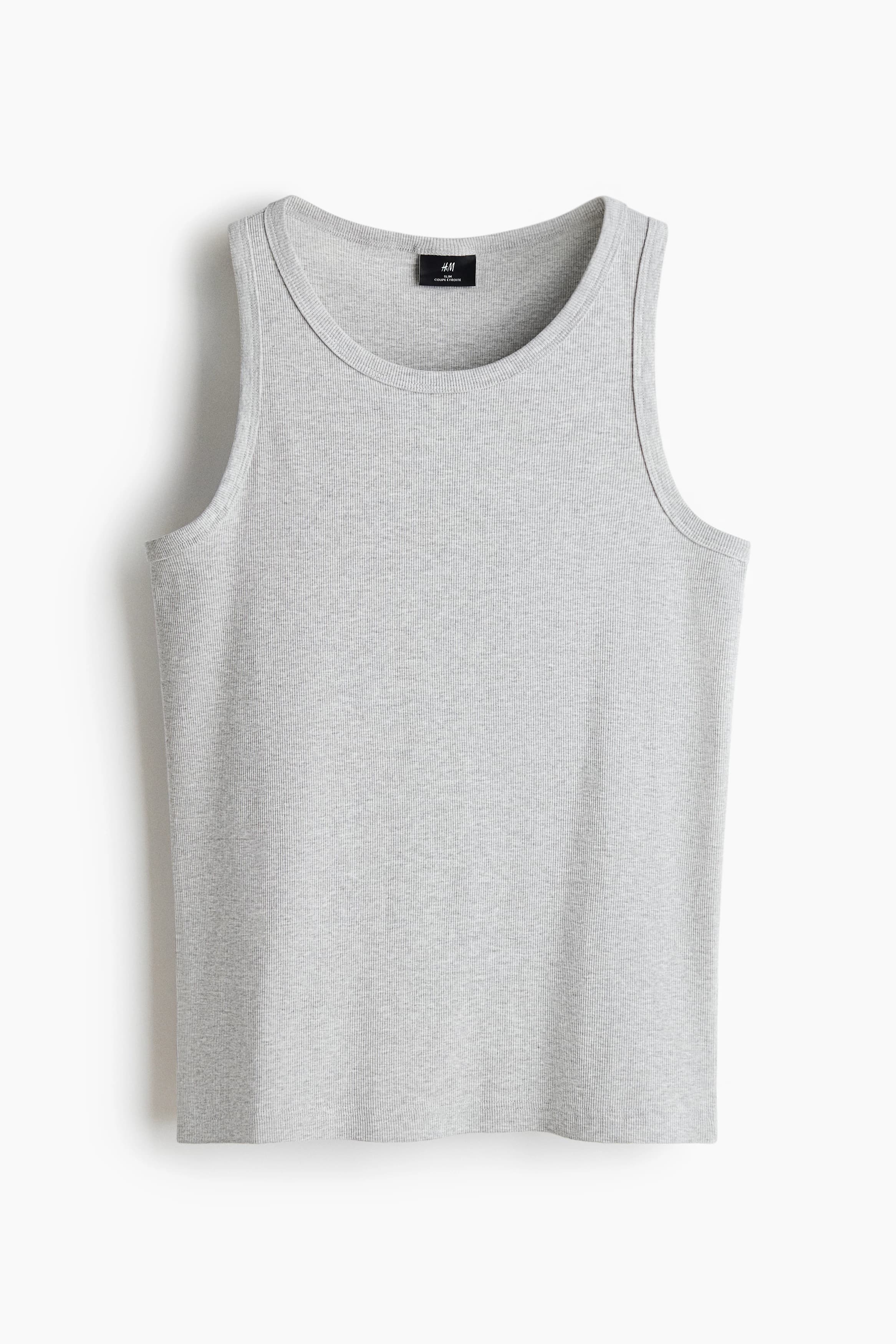 Geribde tanktop - Slim Fit