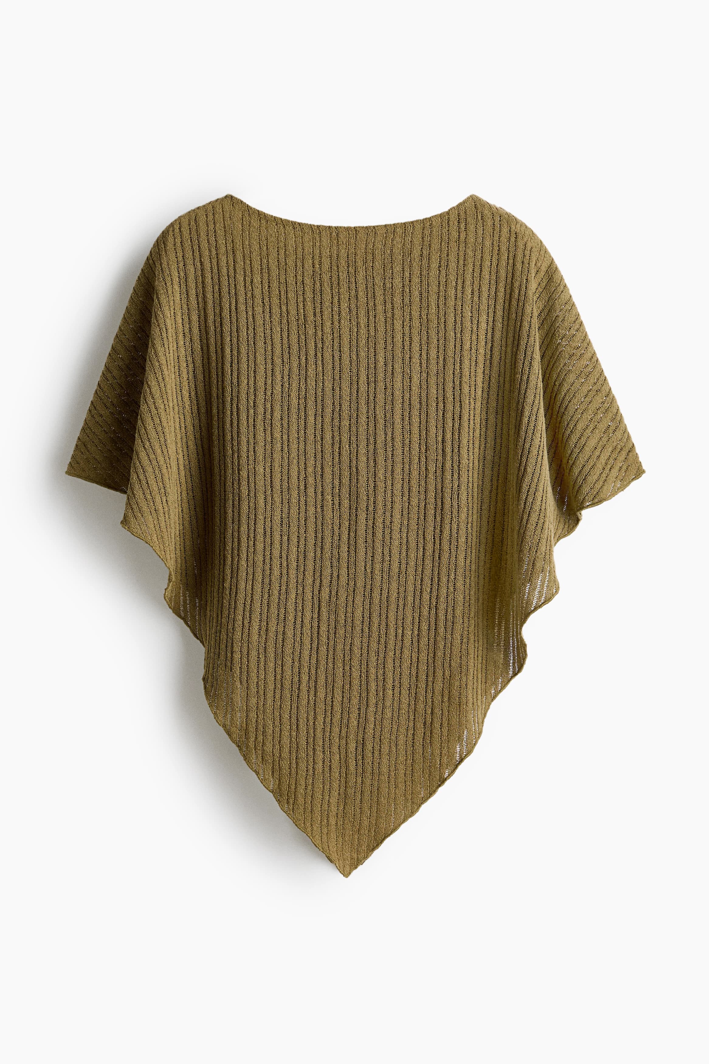 Ribgebreide poncho