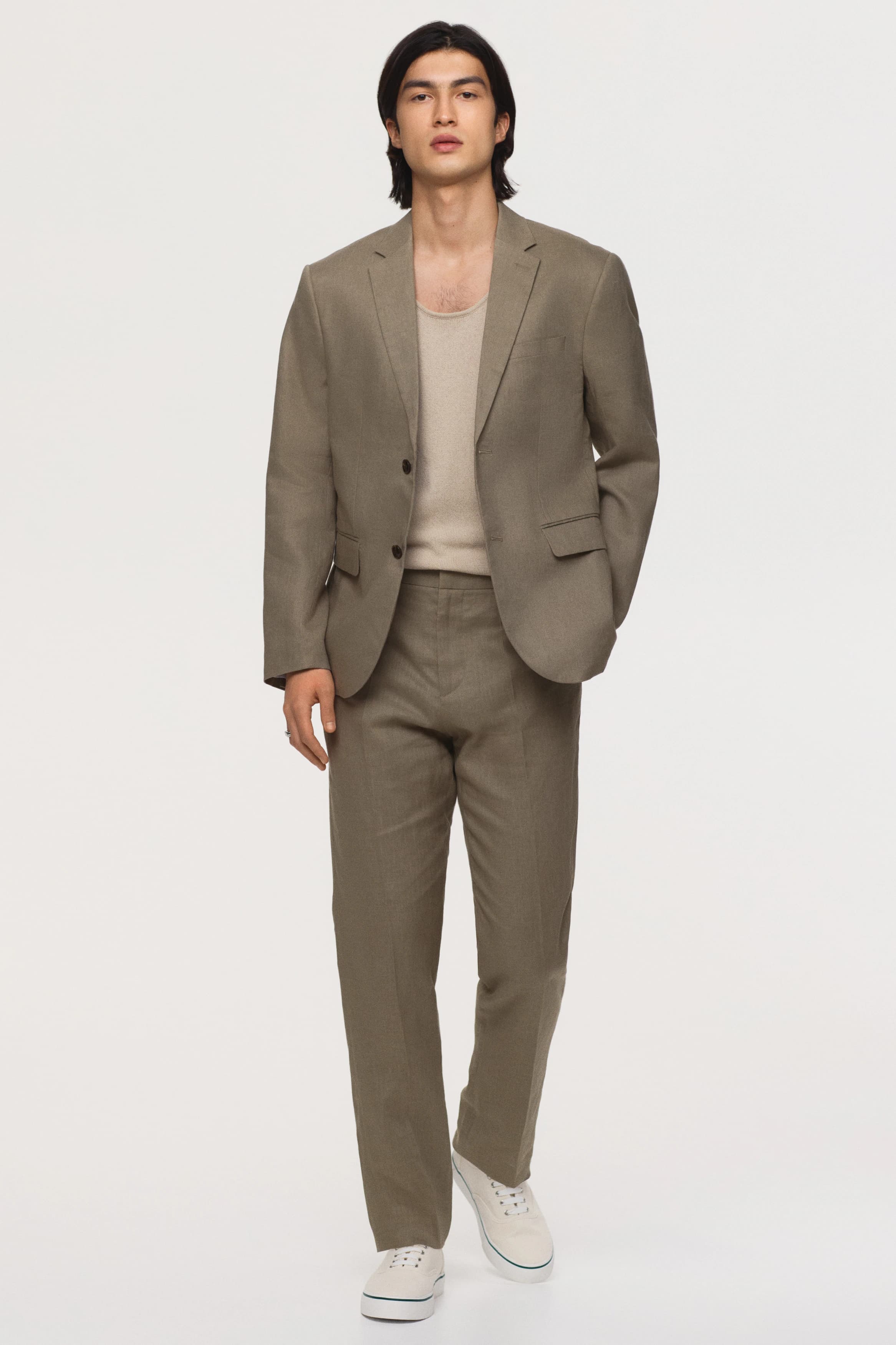 Linnen kostuumpantalon – Slim Fit