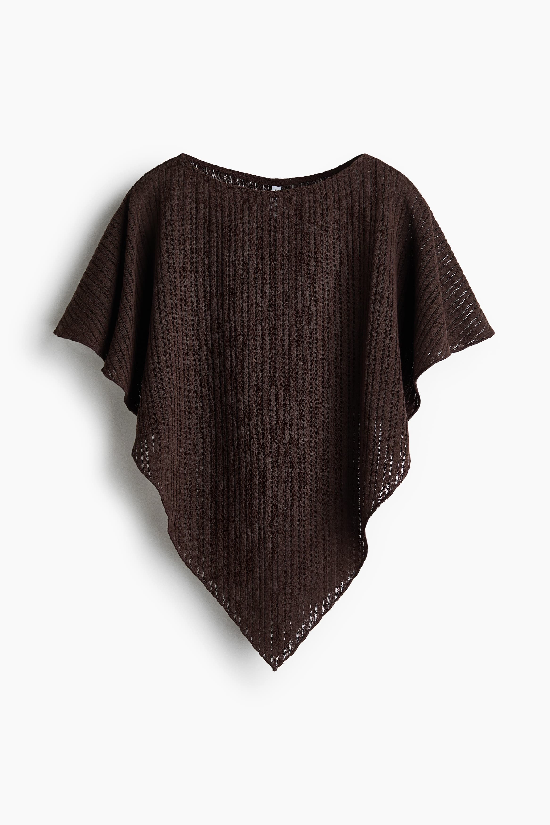 Ribgebreide poncho