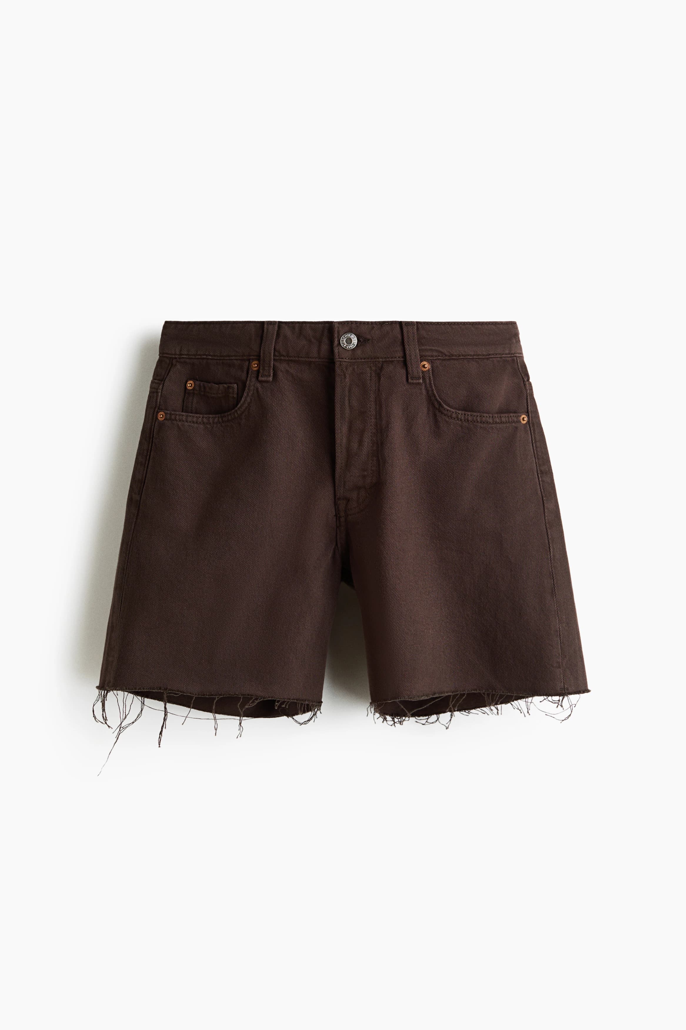Denim short met onafgewerkte randen
