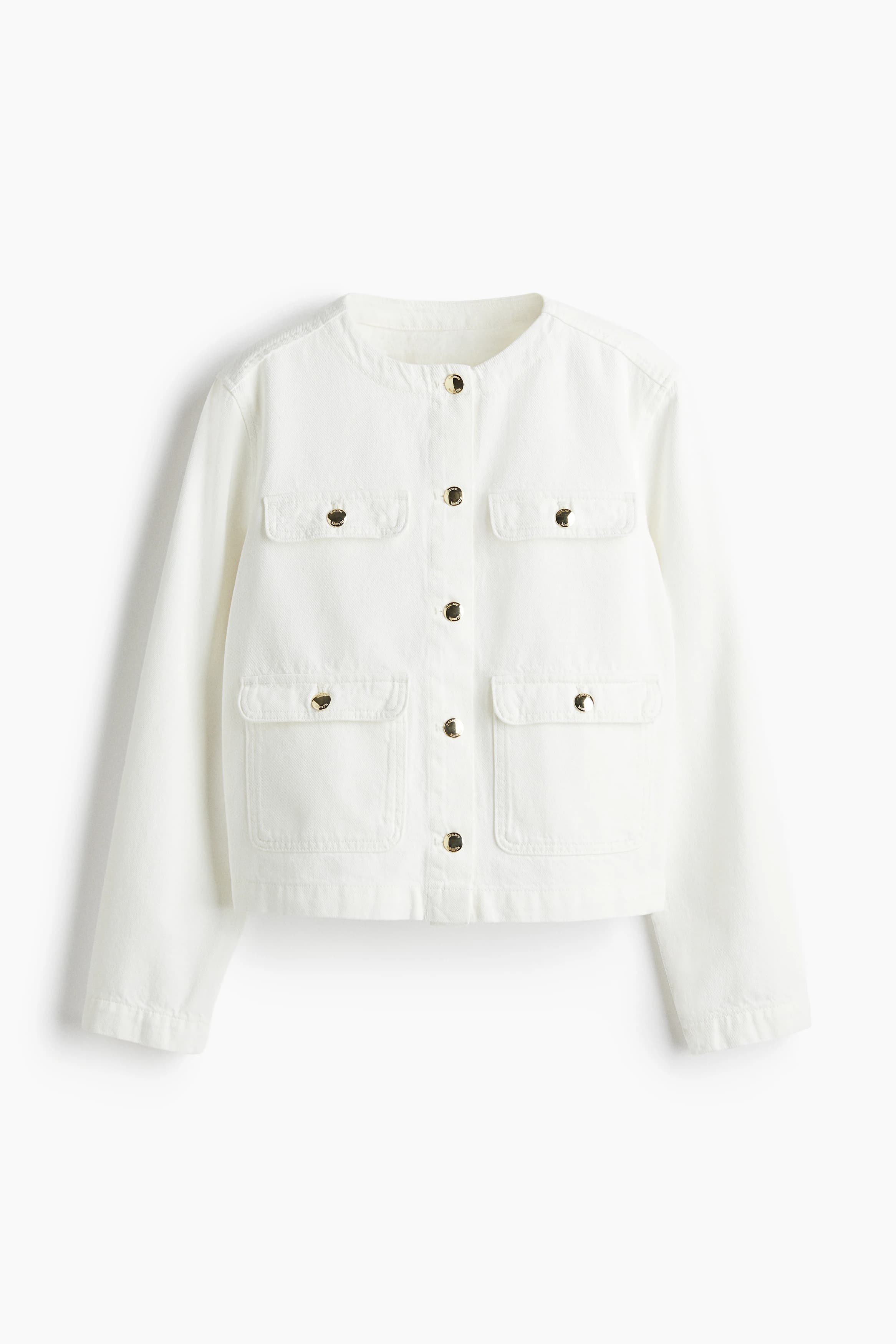 Kraagloos denim jack