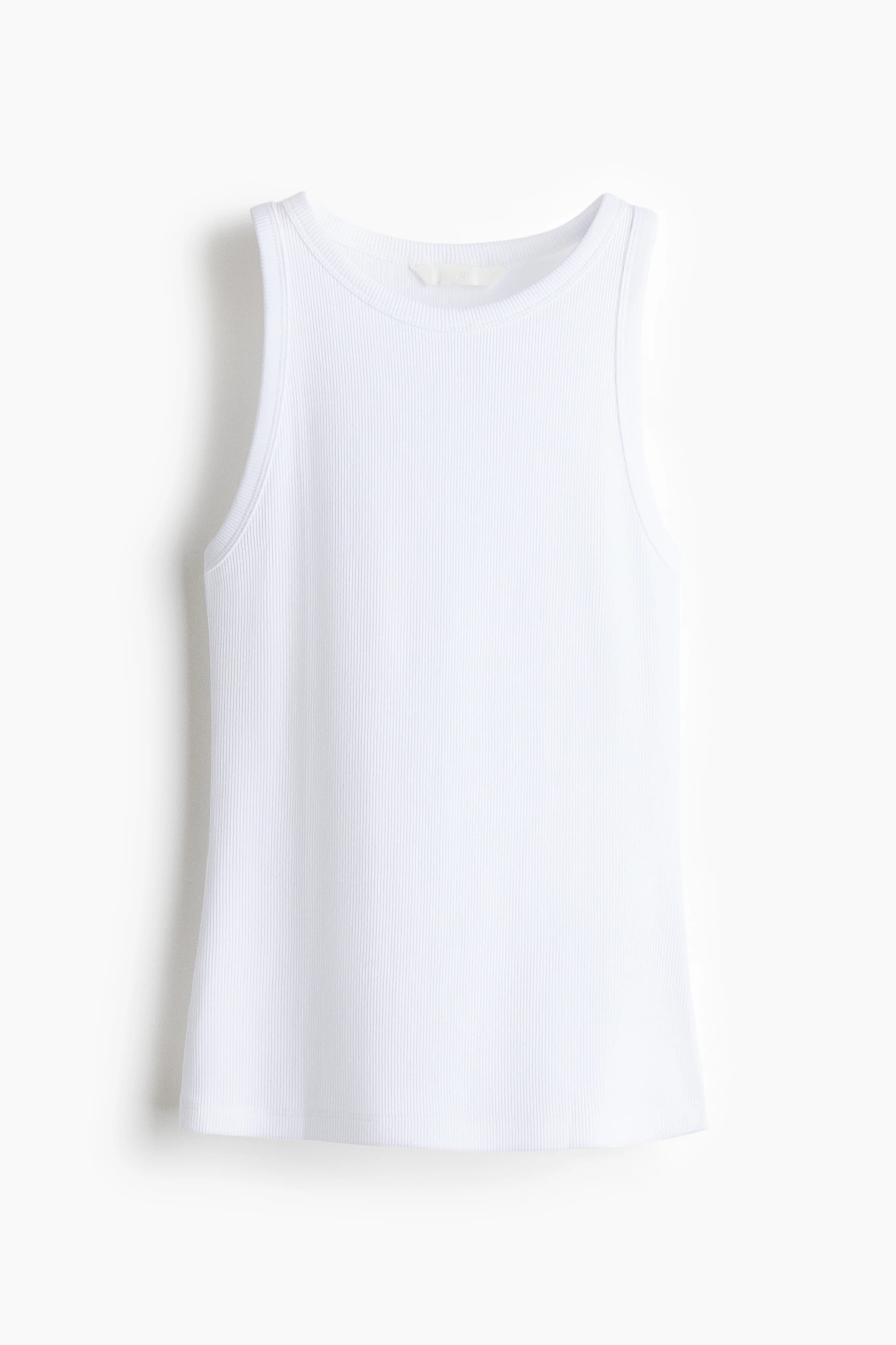 Geribde katoenen tanktop