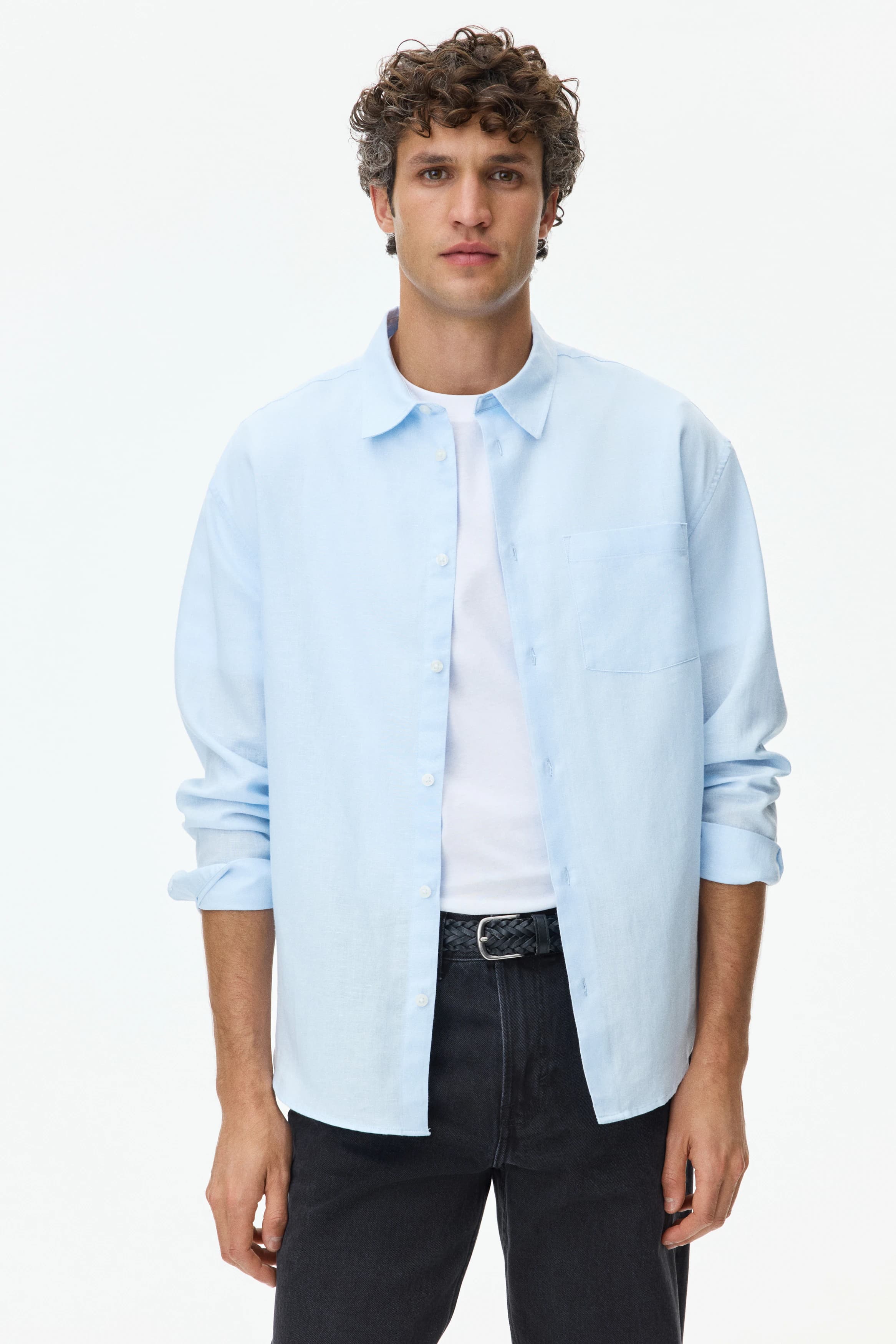 Overhemd van linnenmix - Relaxed Fit
