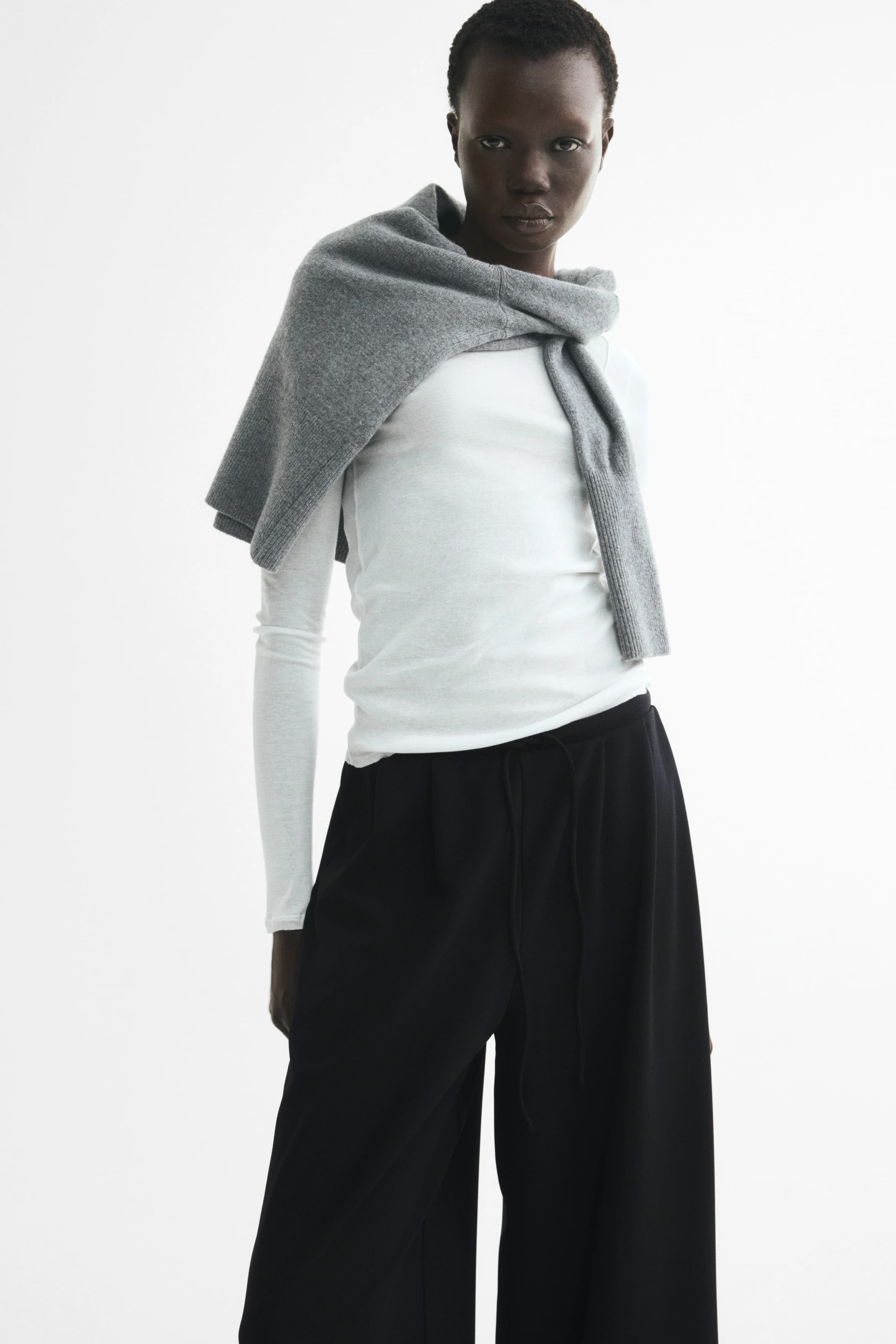 Geplooide broek met drawstring