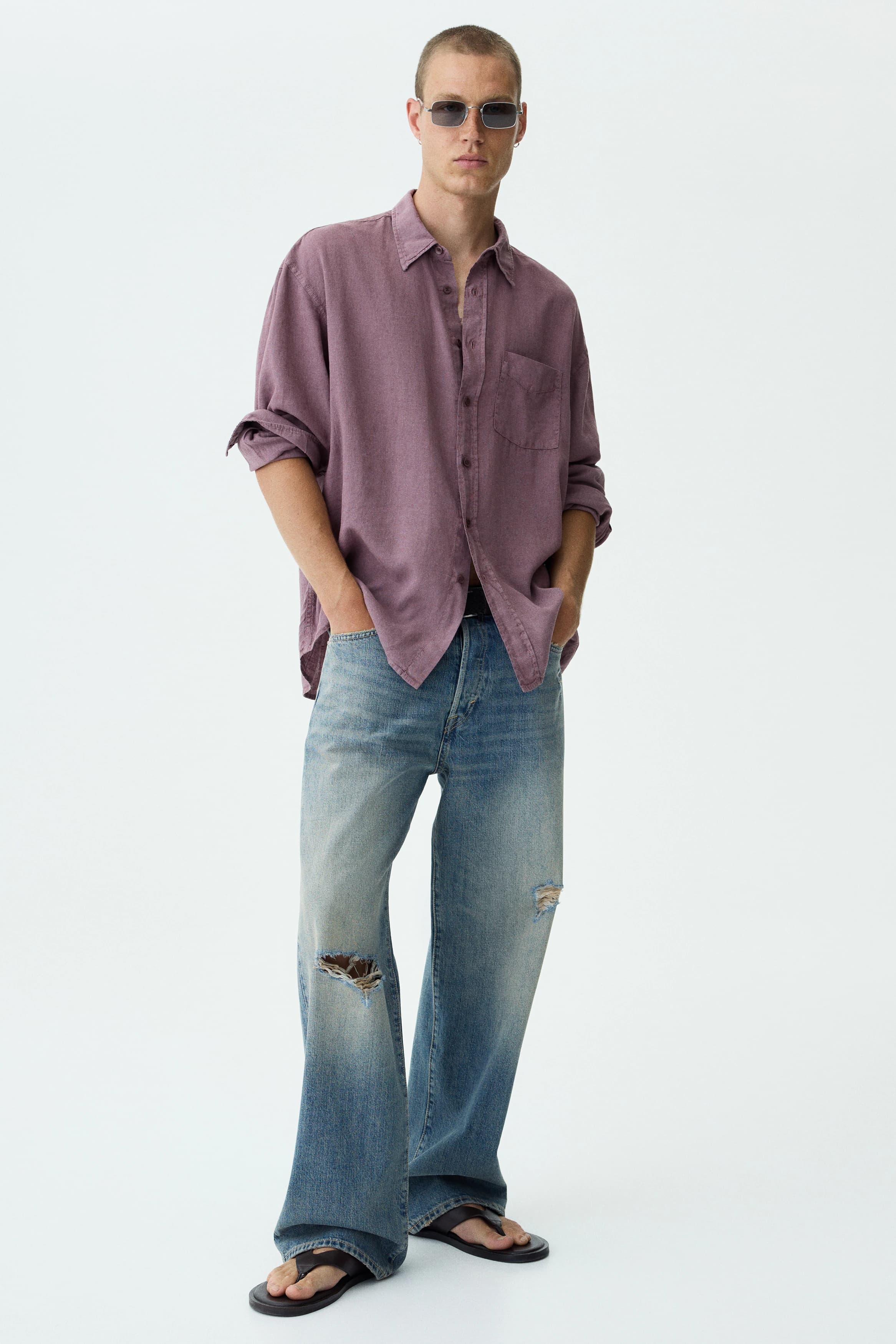 Overhemd van linnenmix - Relaxed Fit