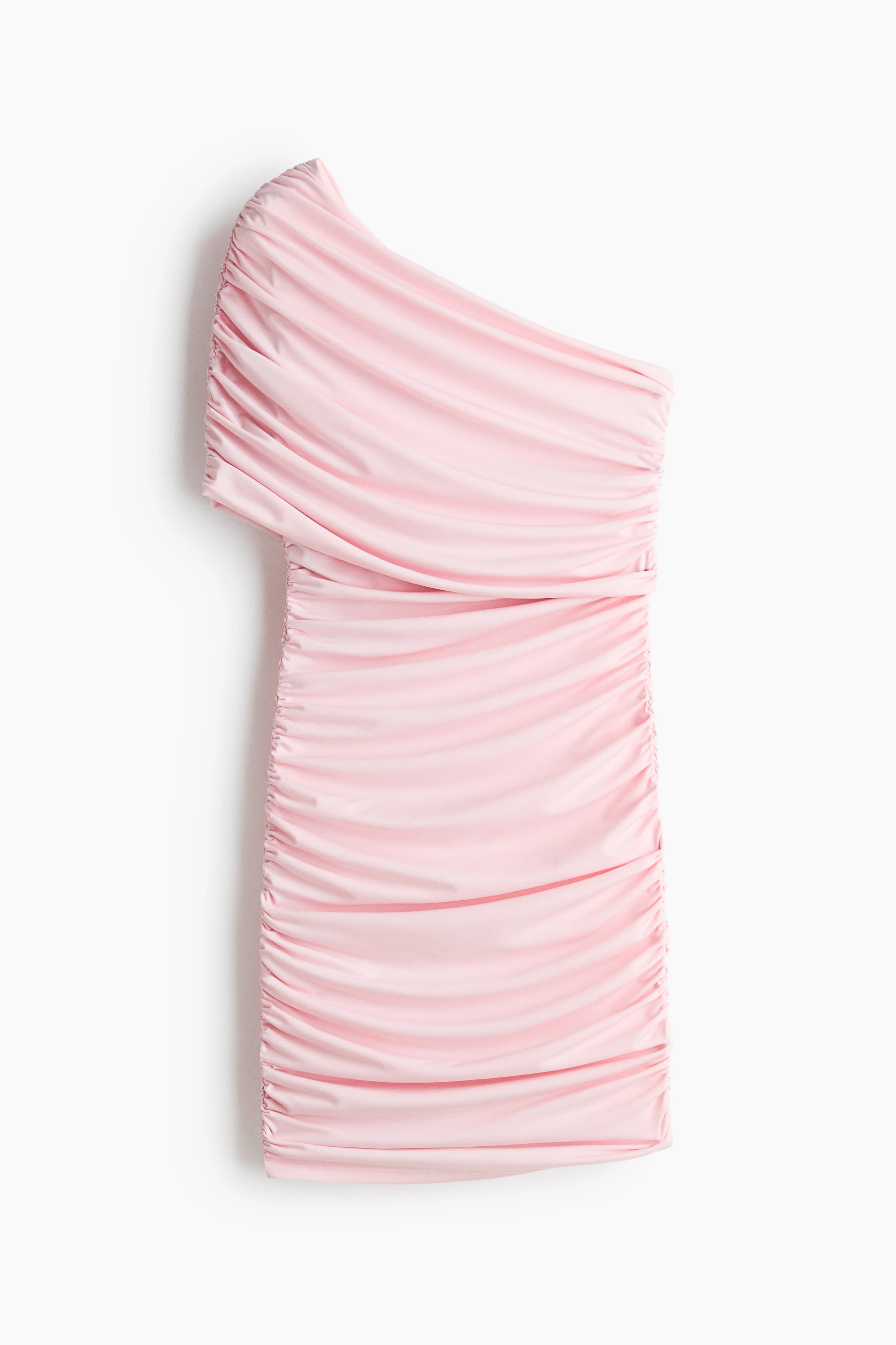 Gedrapeerde one-shoulderjurk