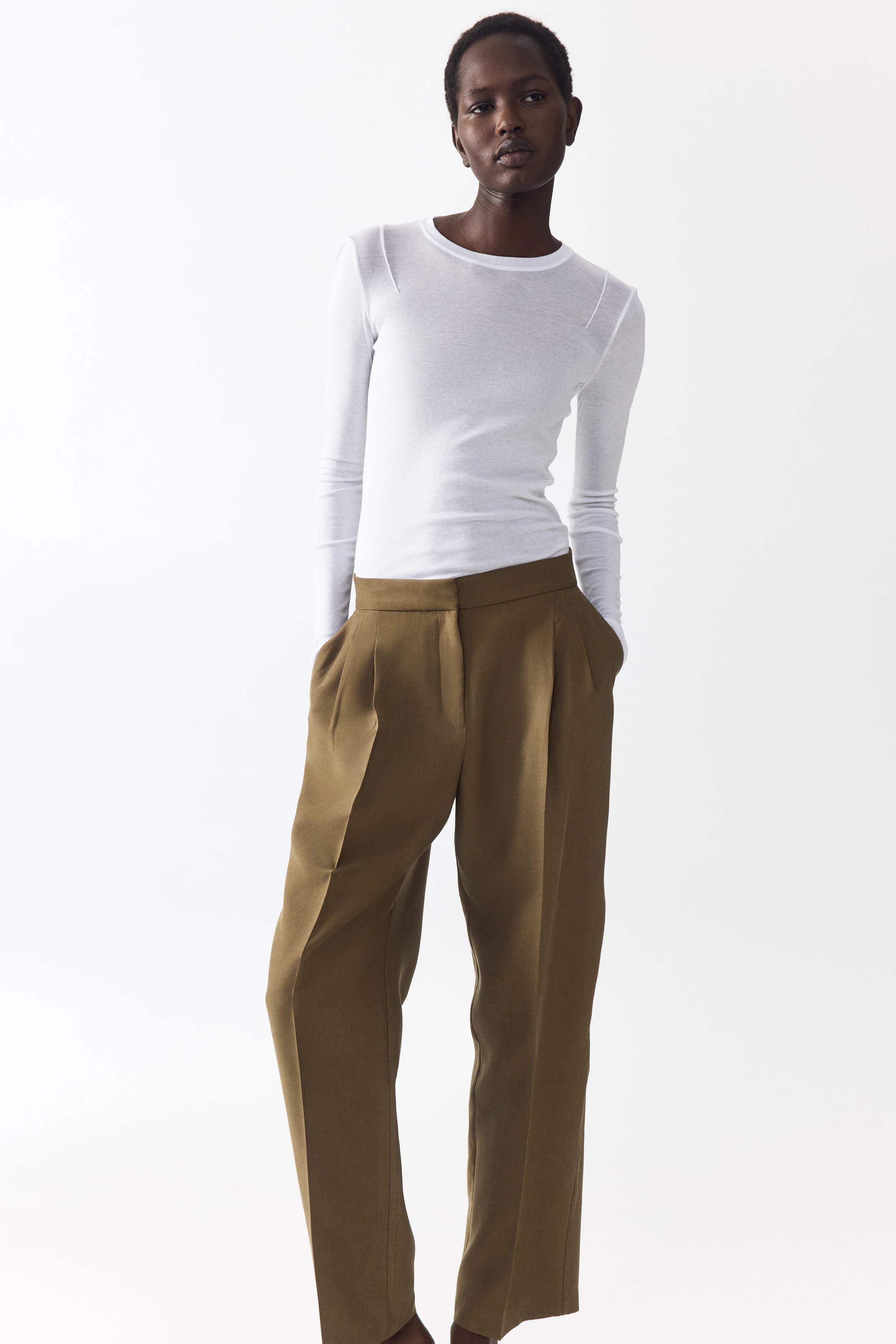 Twill barrel-leg broek