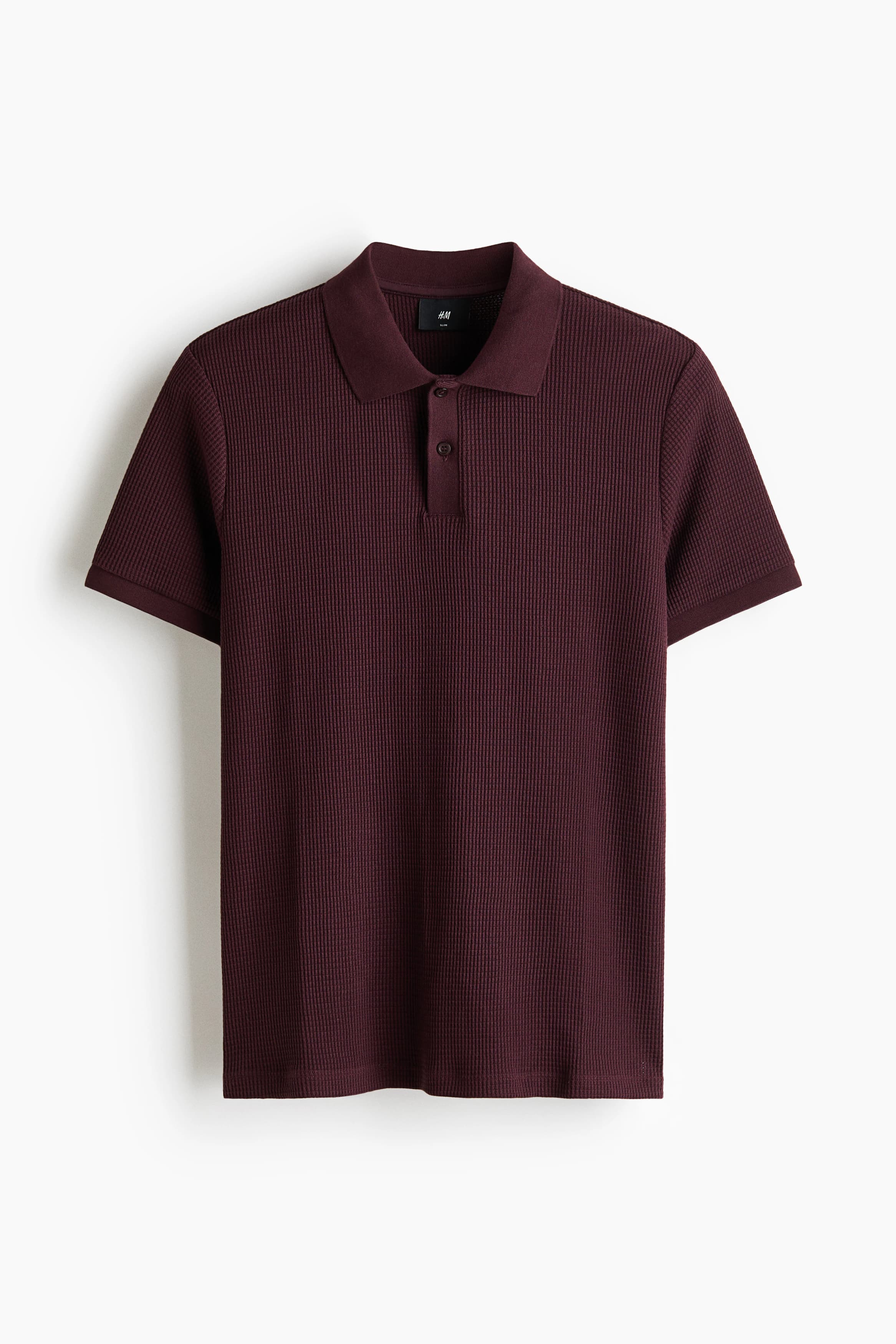 Wafelgebreid poloshirt - Slim Fit