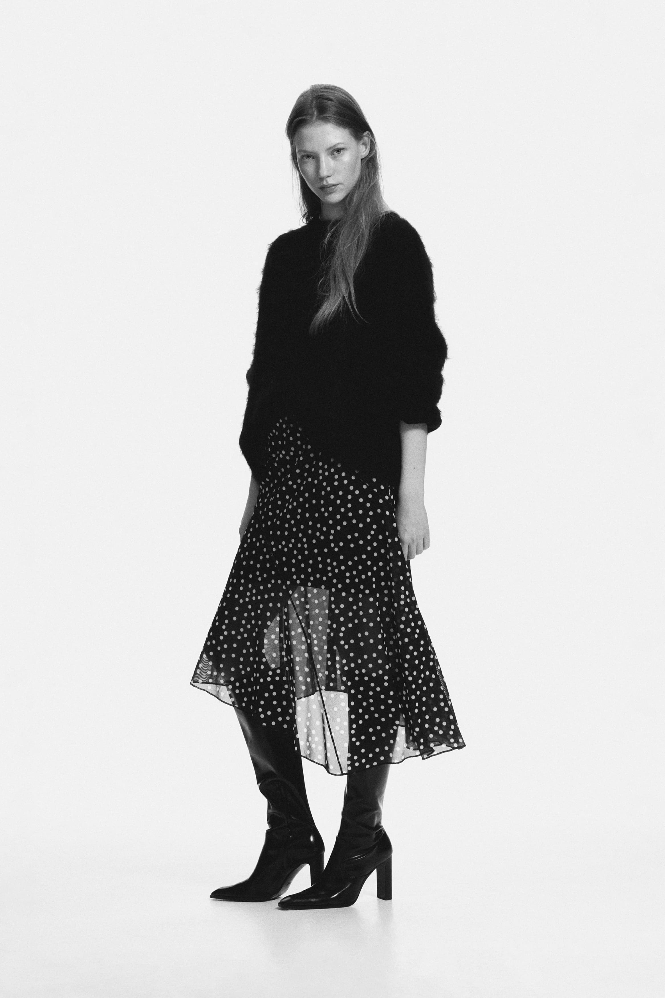 Asymmetrische rok van mesh