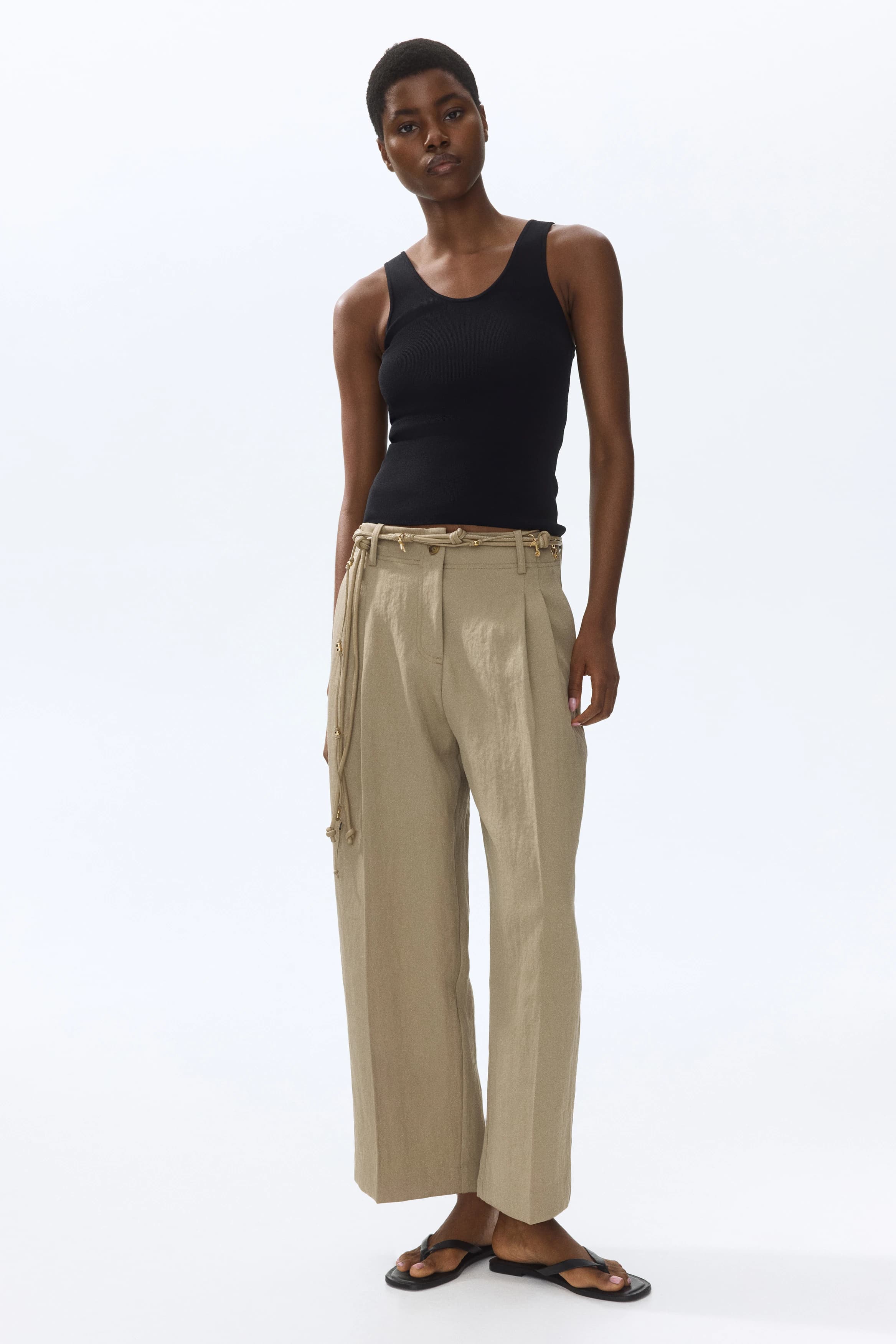 Enkellange broek van twill