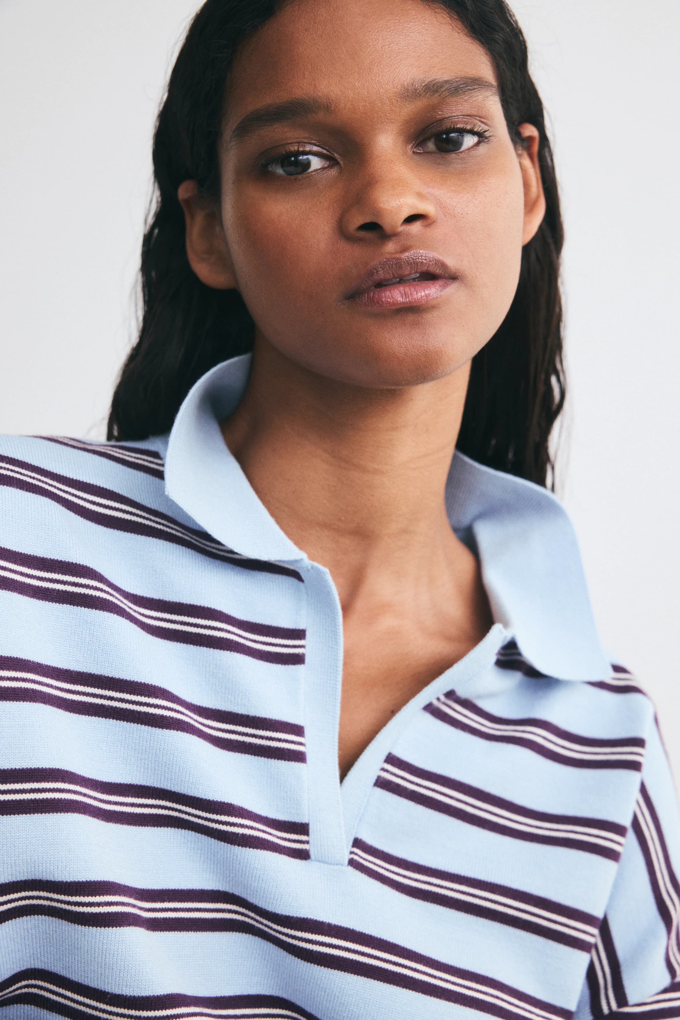 Fijngebreid poloshirt