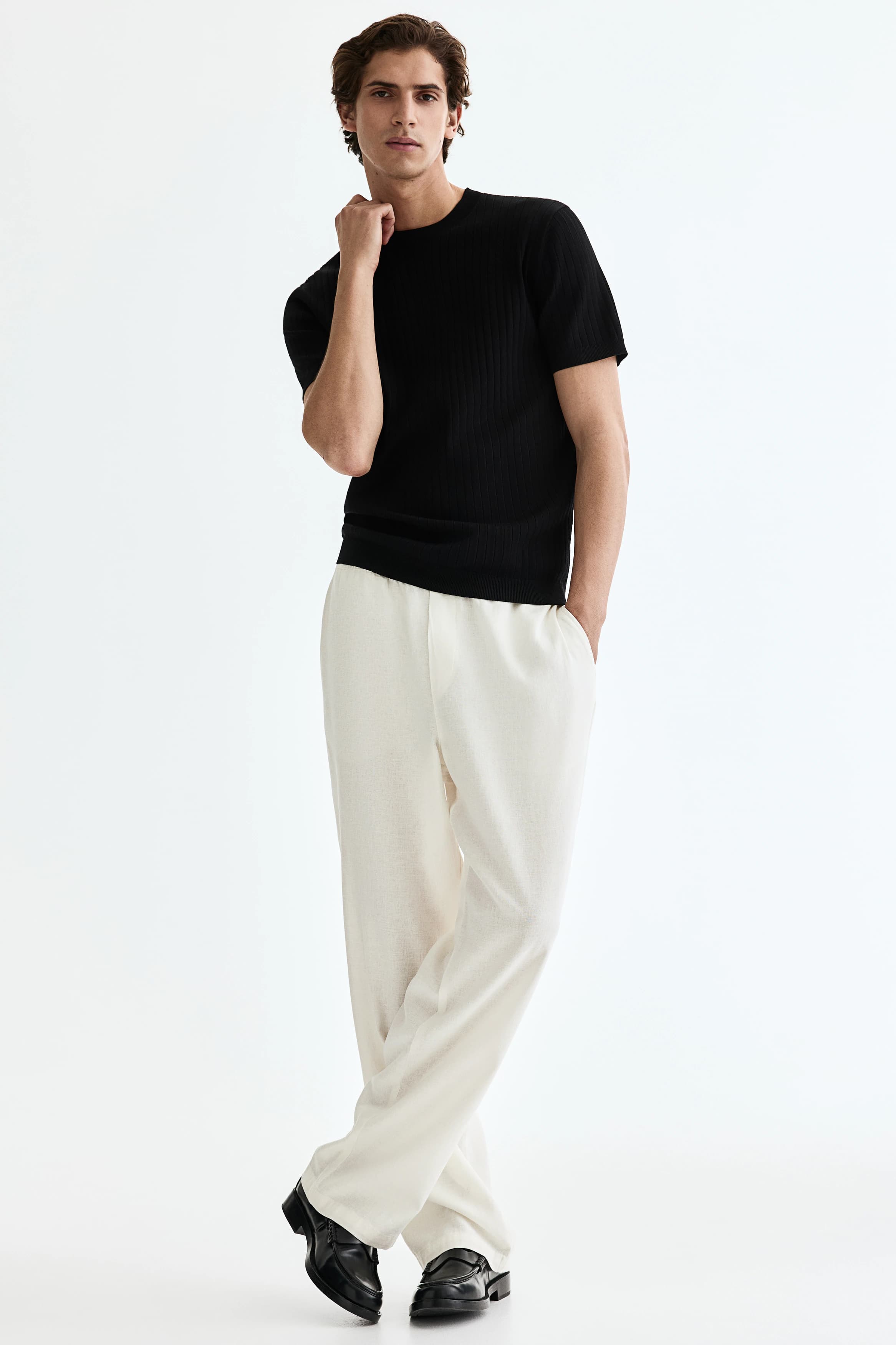 Broek van linnenmix - Relaxed Fit