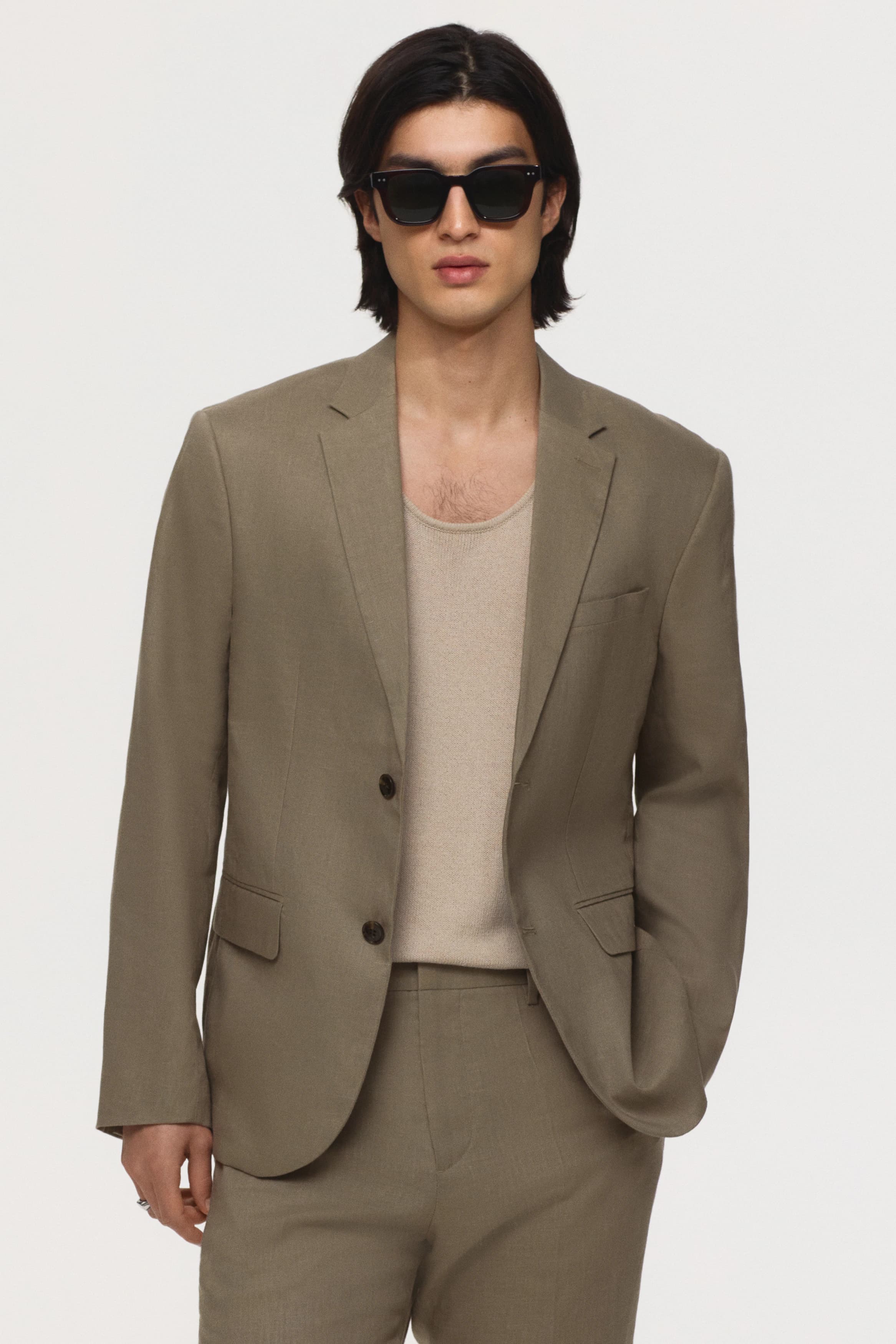 Linnen colbert - Slim Fit