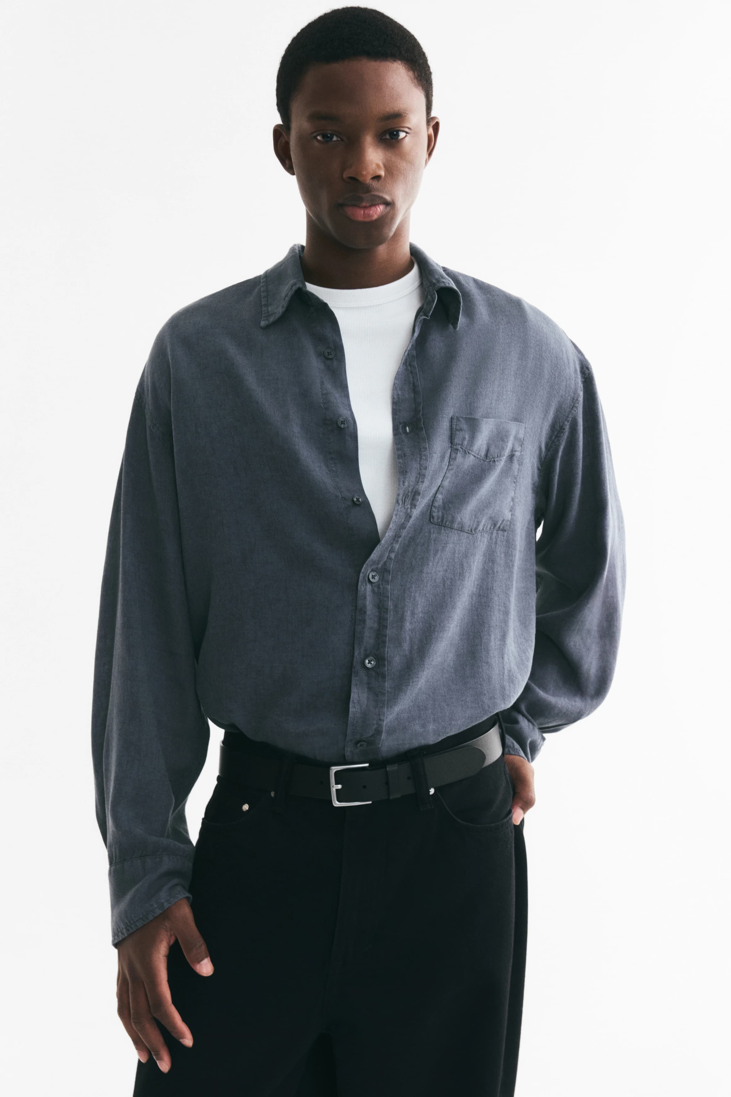 Overhemd van linnenmix - Relaxed Fit