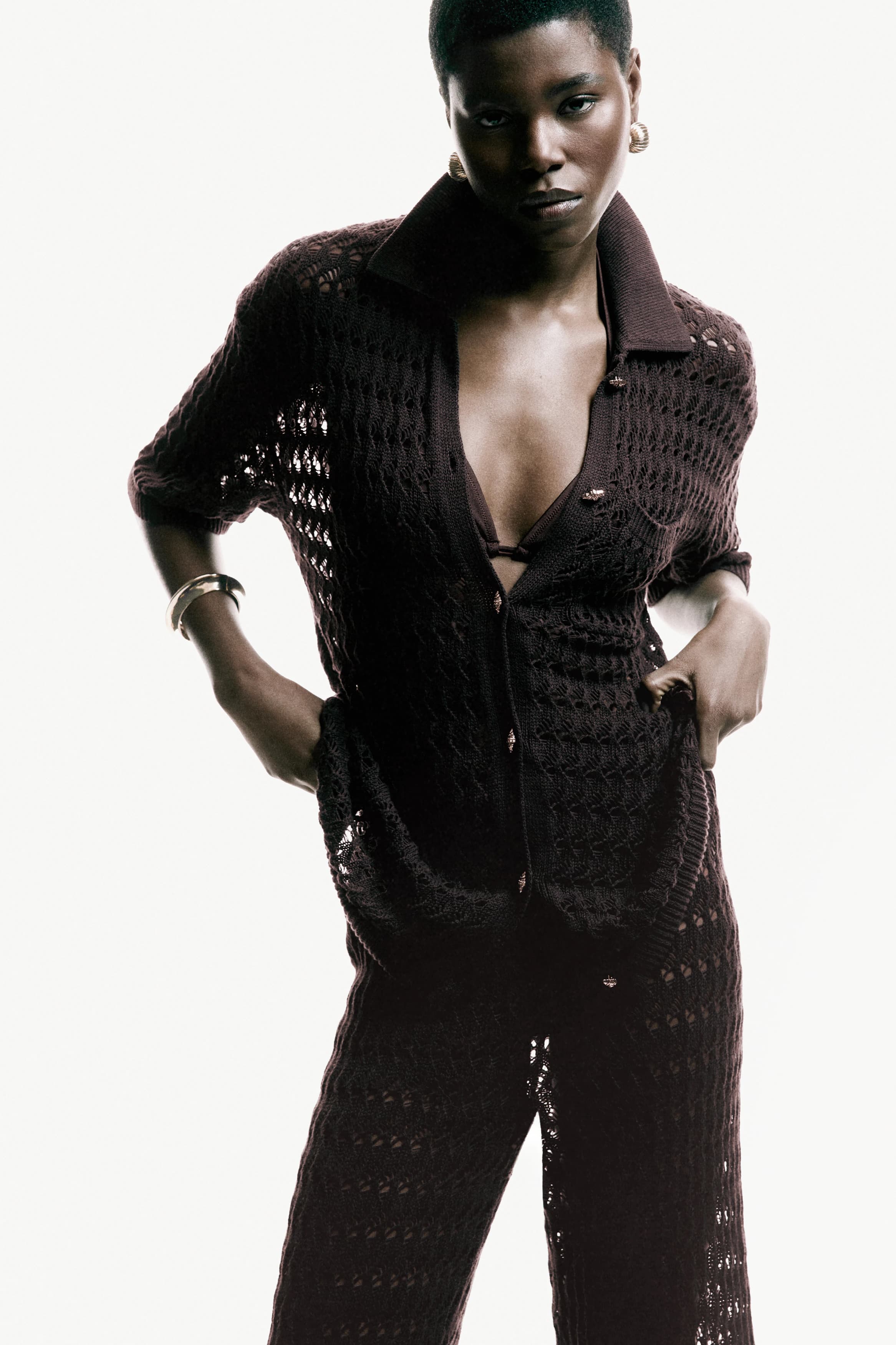 Katoenen vest met gehaakte look