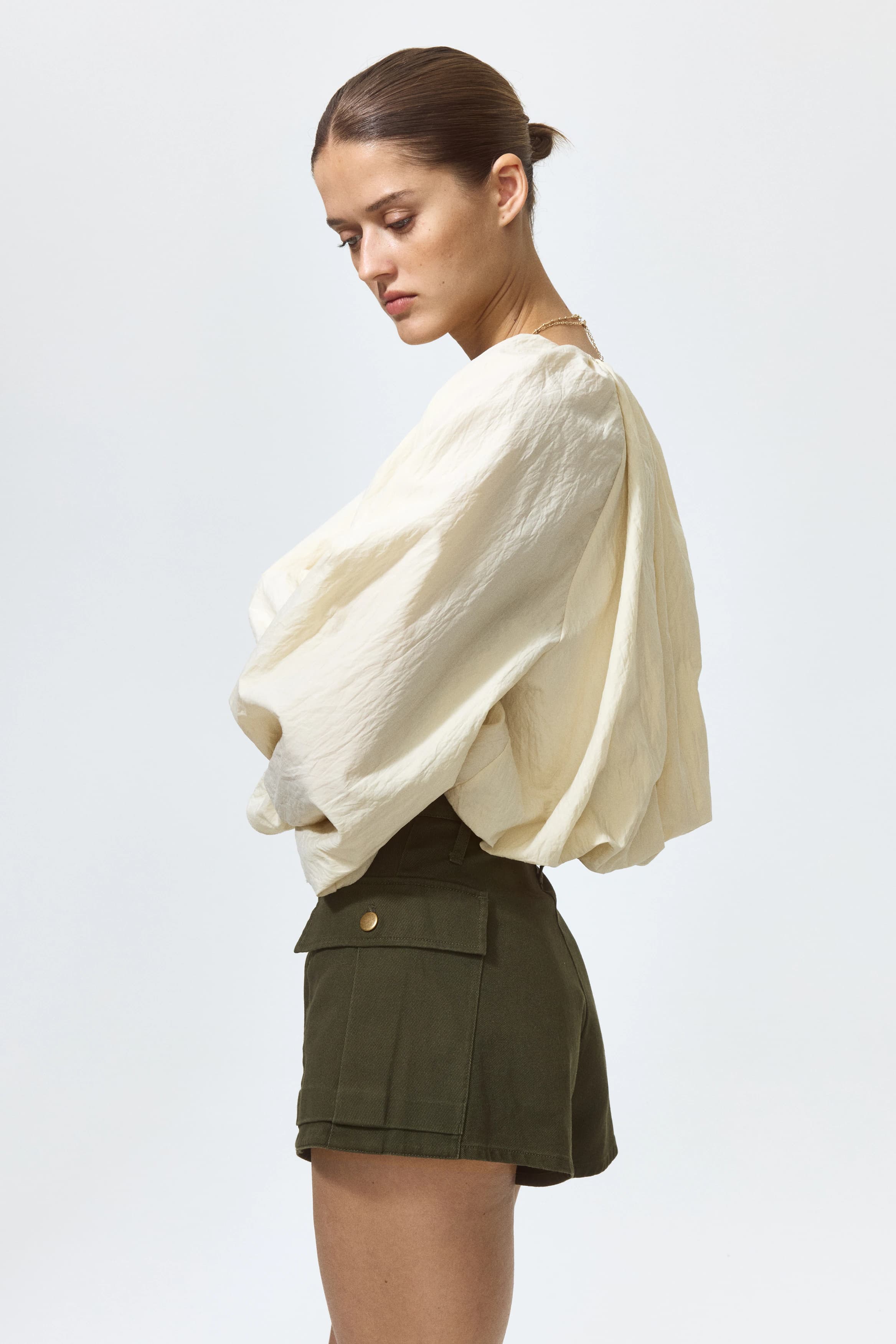 Utilityshort van katoenen twill