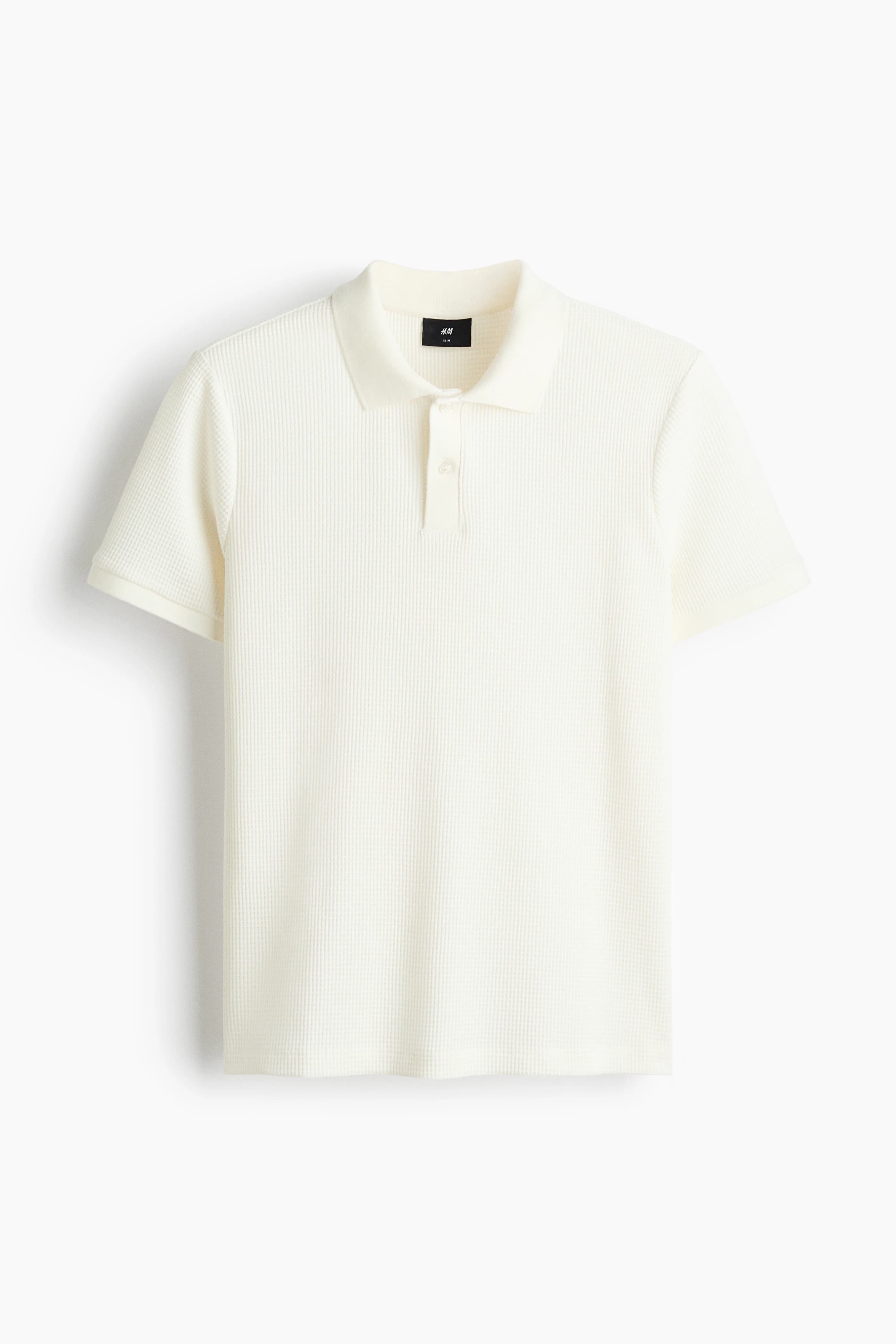 Wafelgebreid poloshirt - Slim Fit