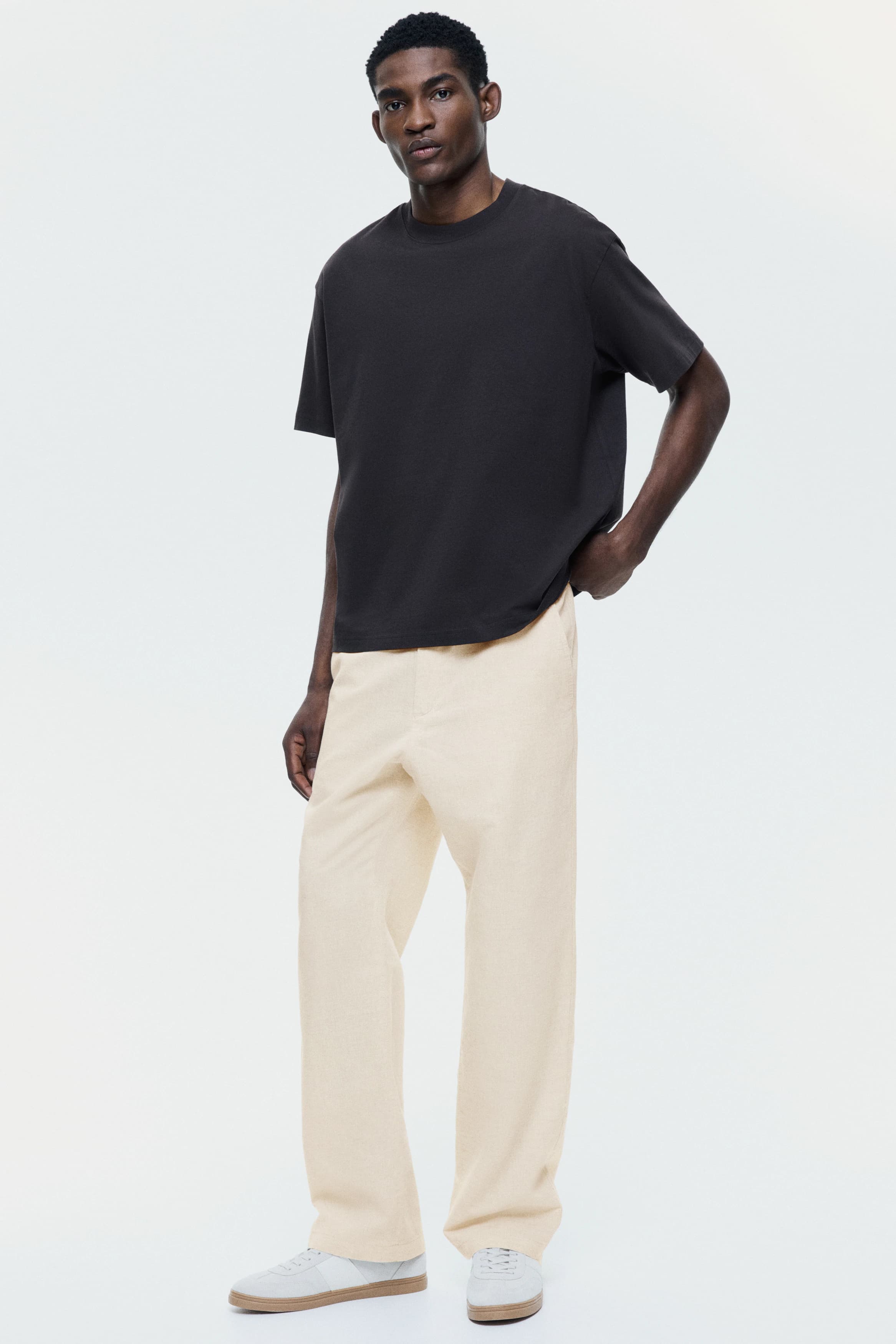 Broek van linnenmix - Regular Fit