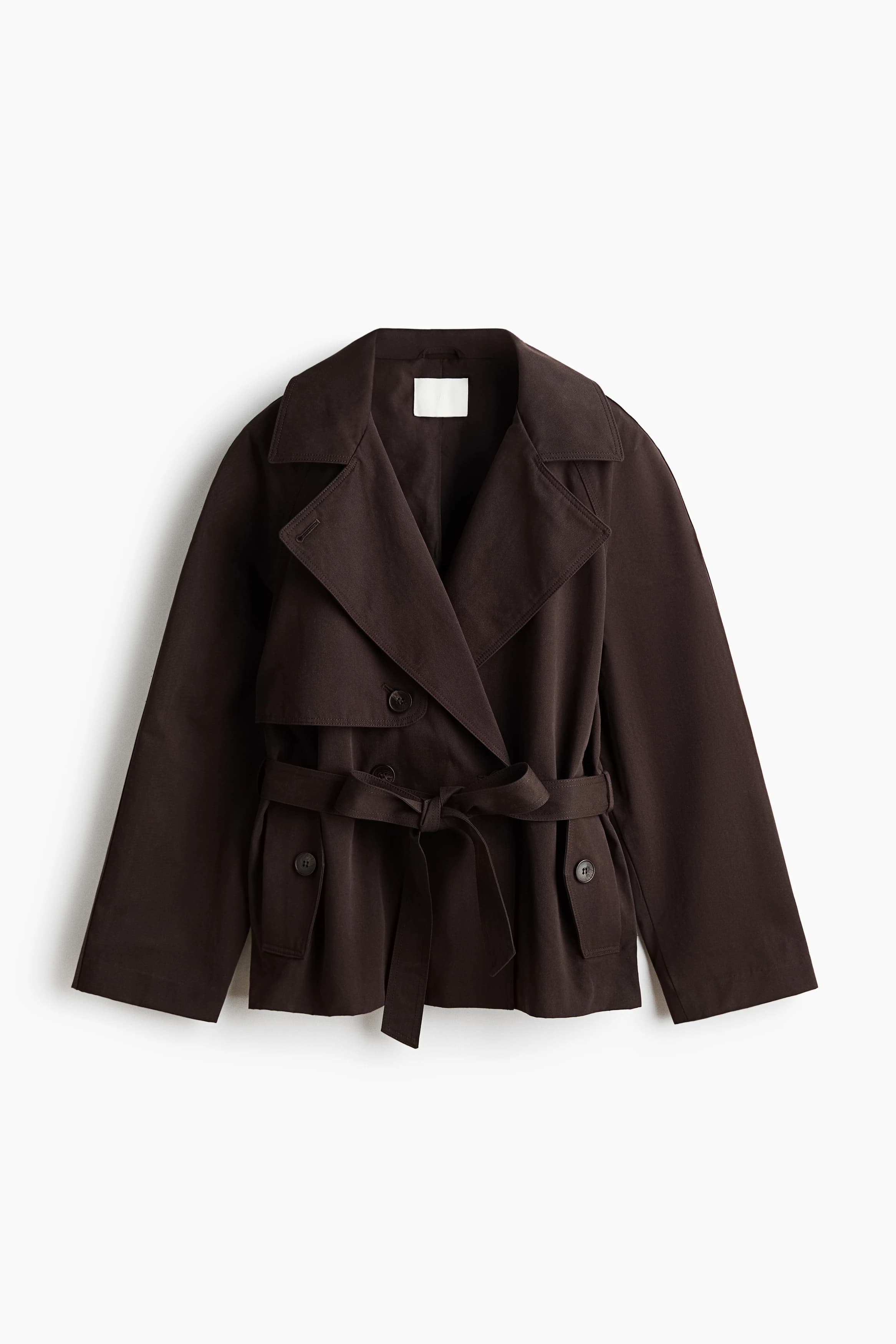 Korte trenchcoat met strikceintuur
