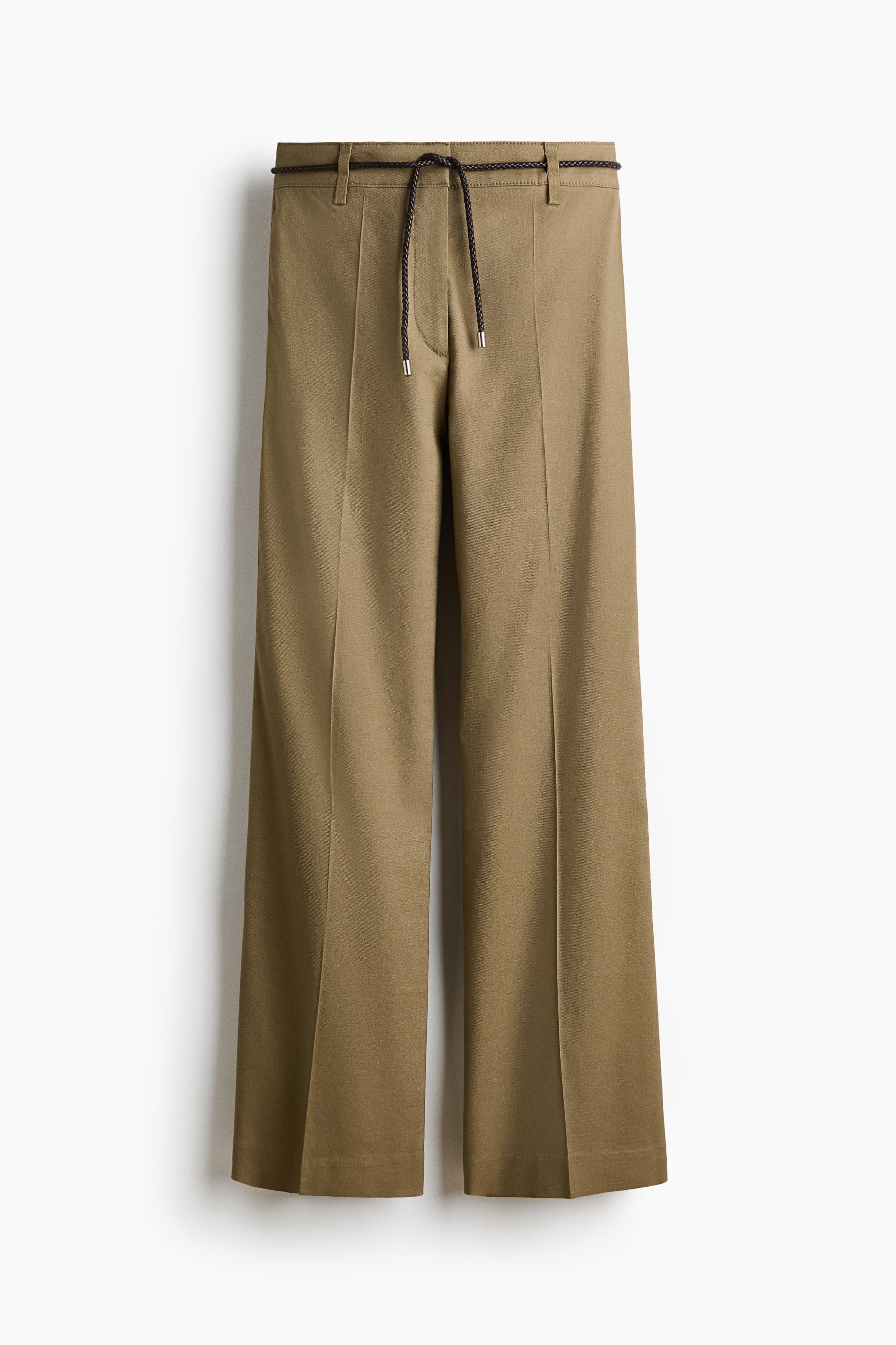 Bootcut-broek van linnenmix