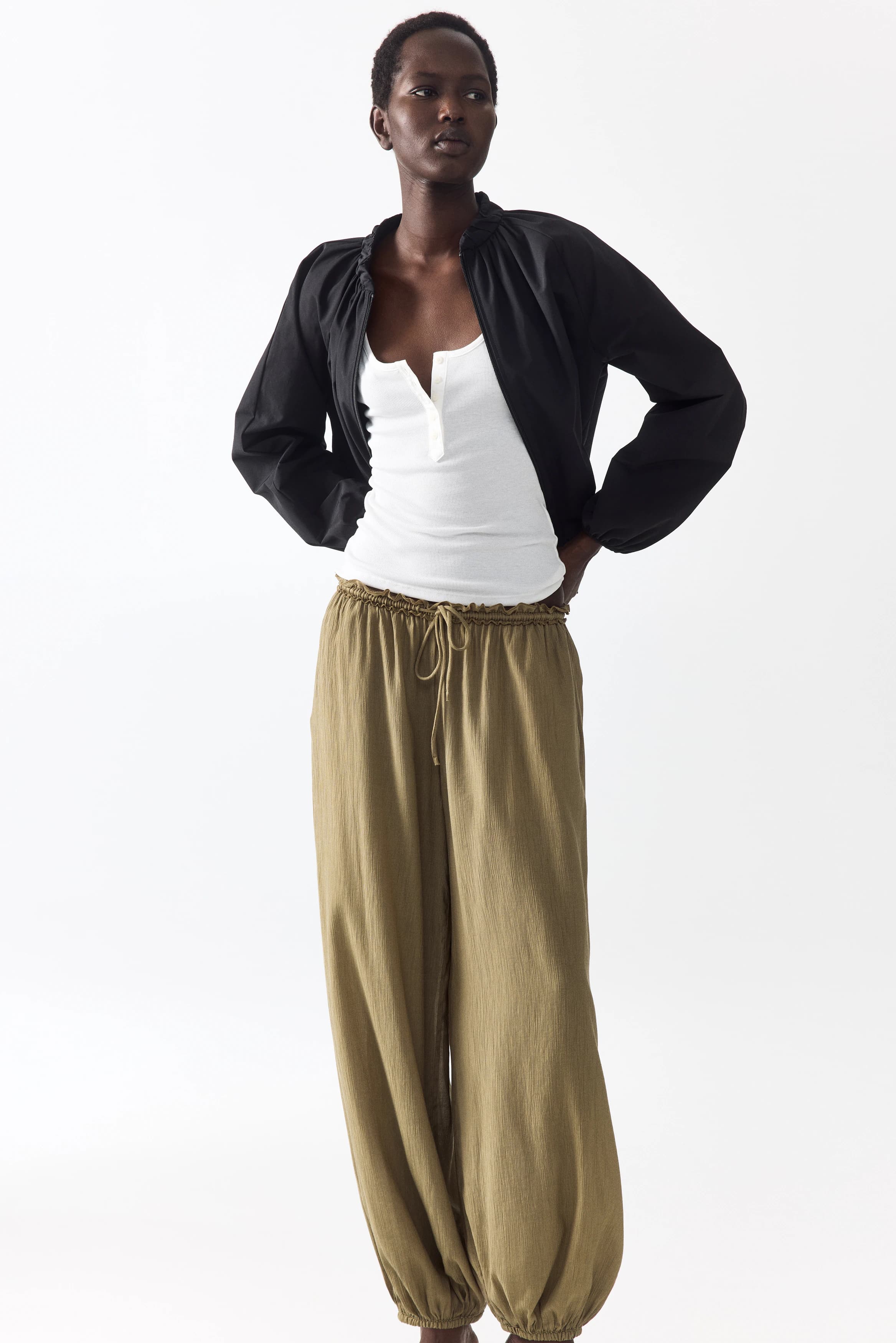 Drawstringbroek met ballonpijpen