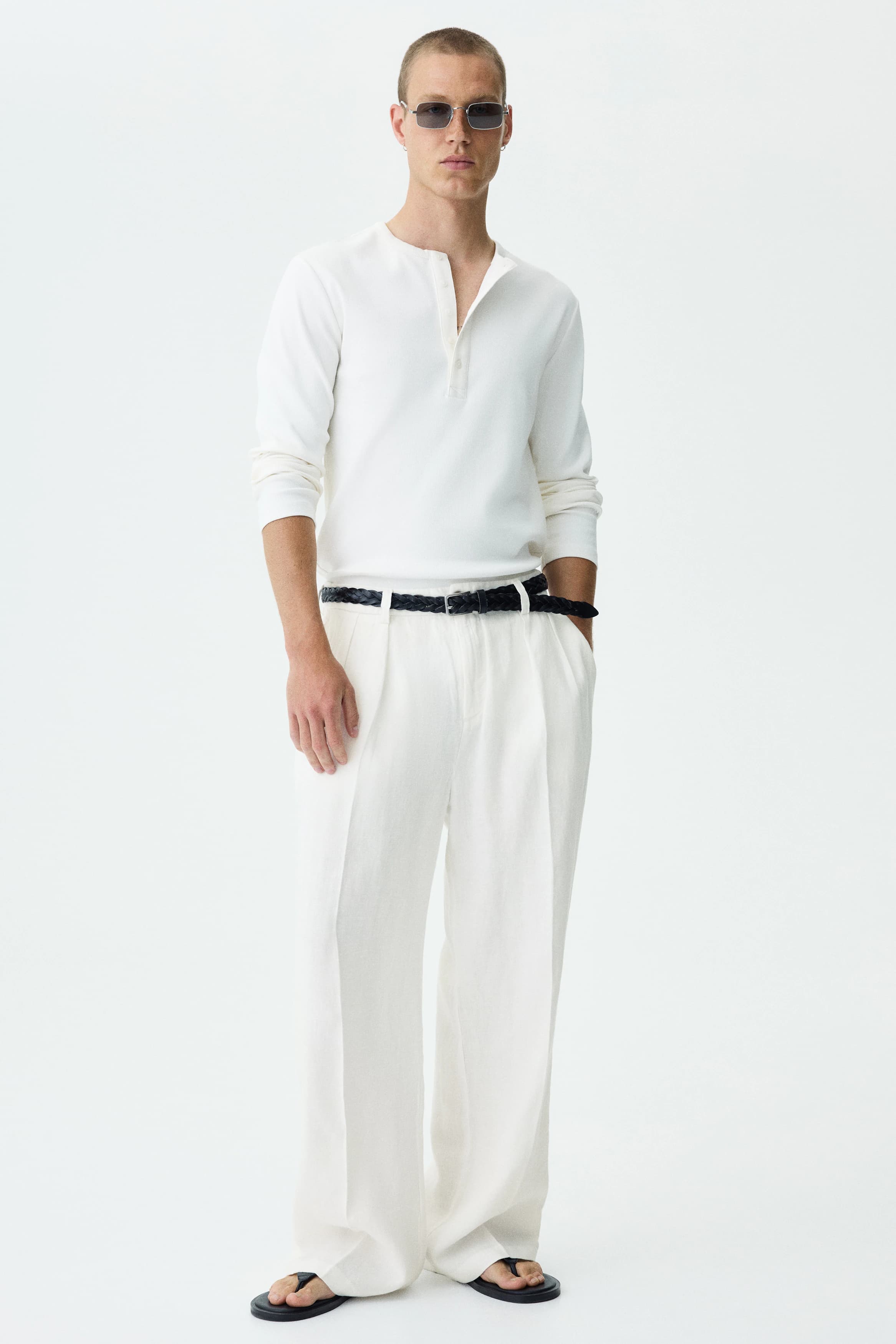 Wijde linnen broek - Loose Fit