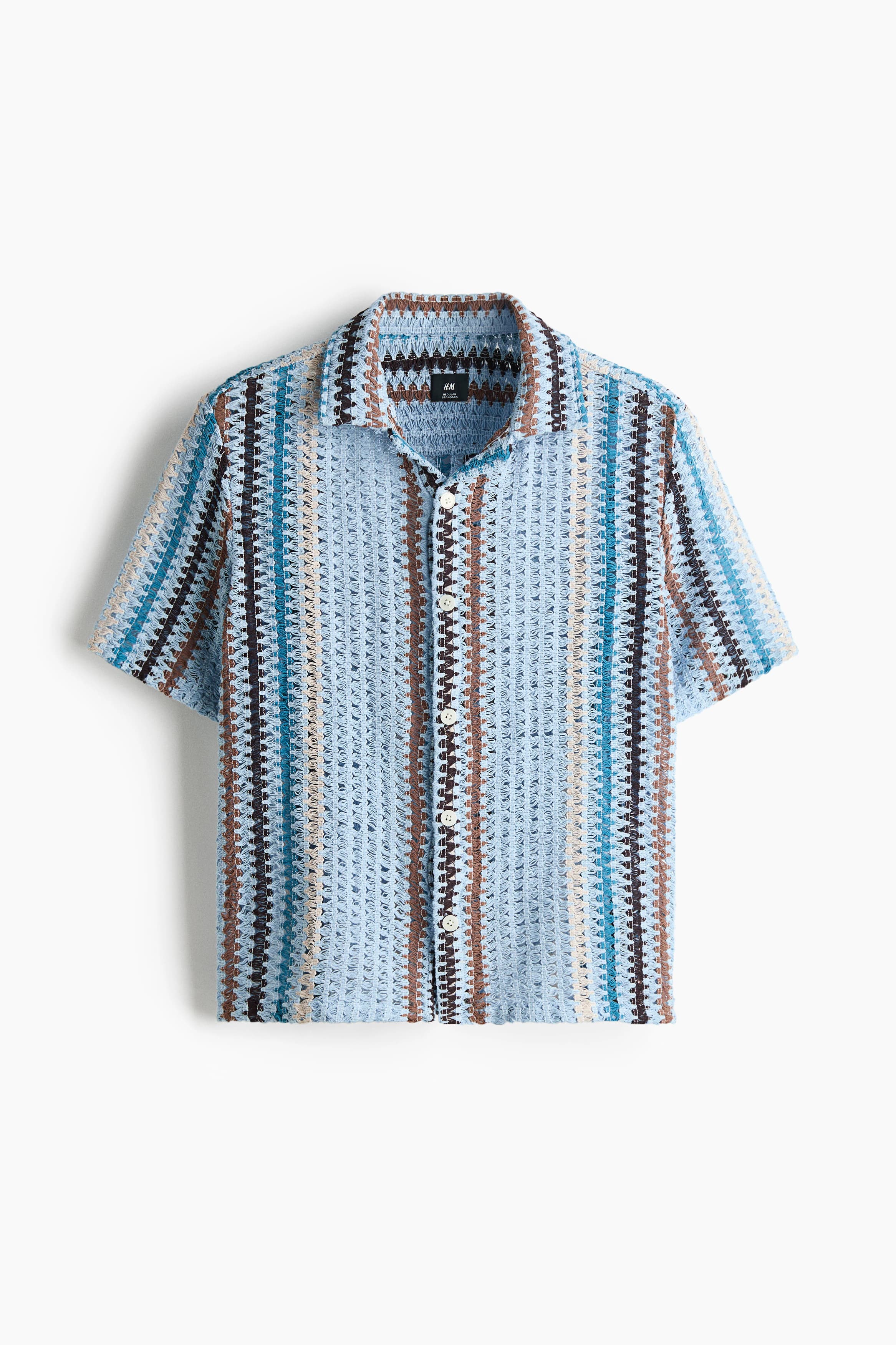 Structuurgebreid casual overhemd - Regular Fit