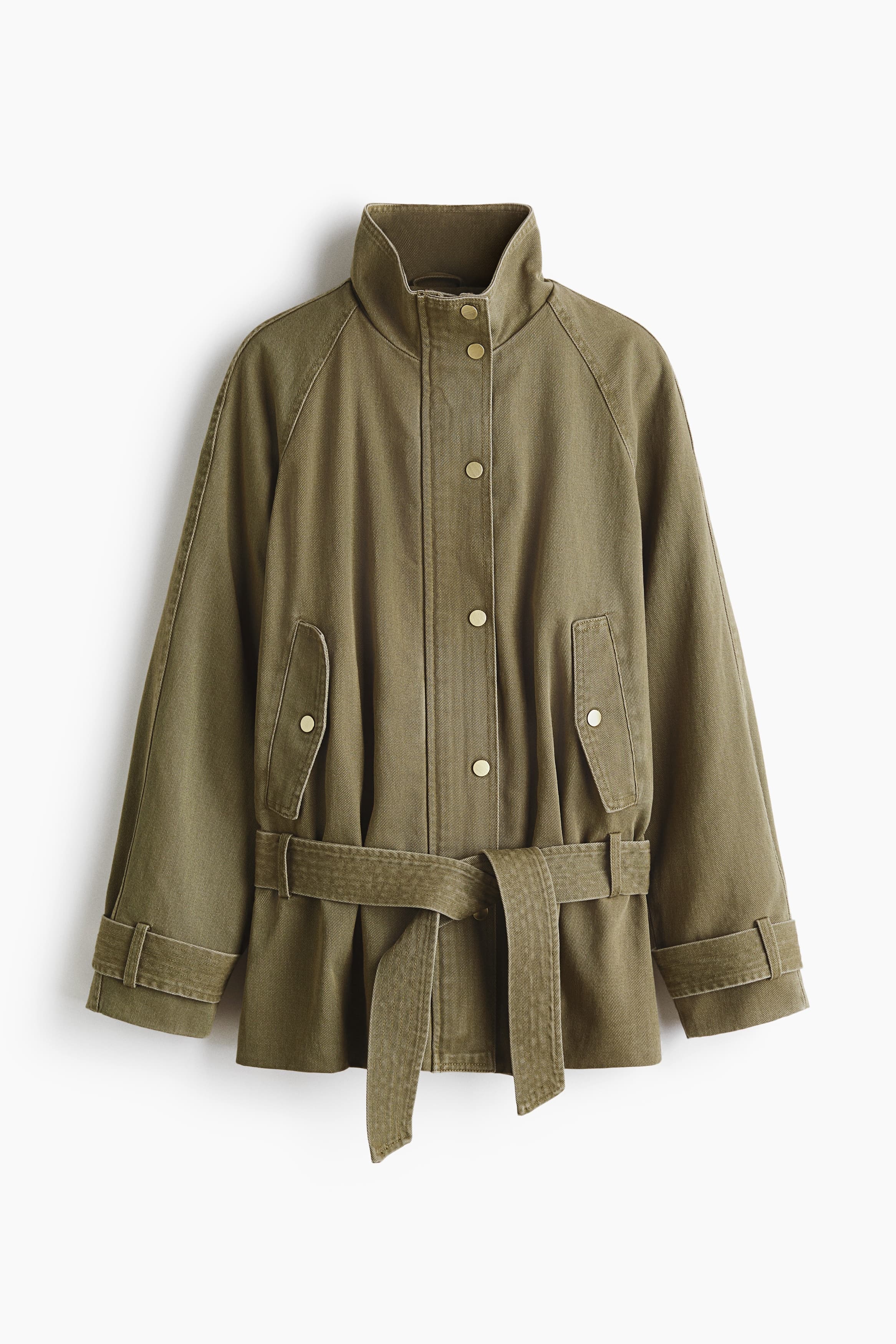 Jack van katoenen twill met ceintuur