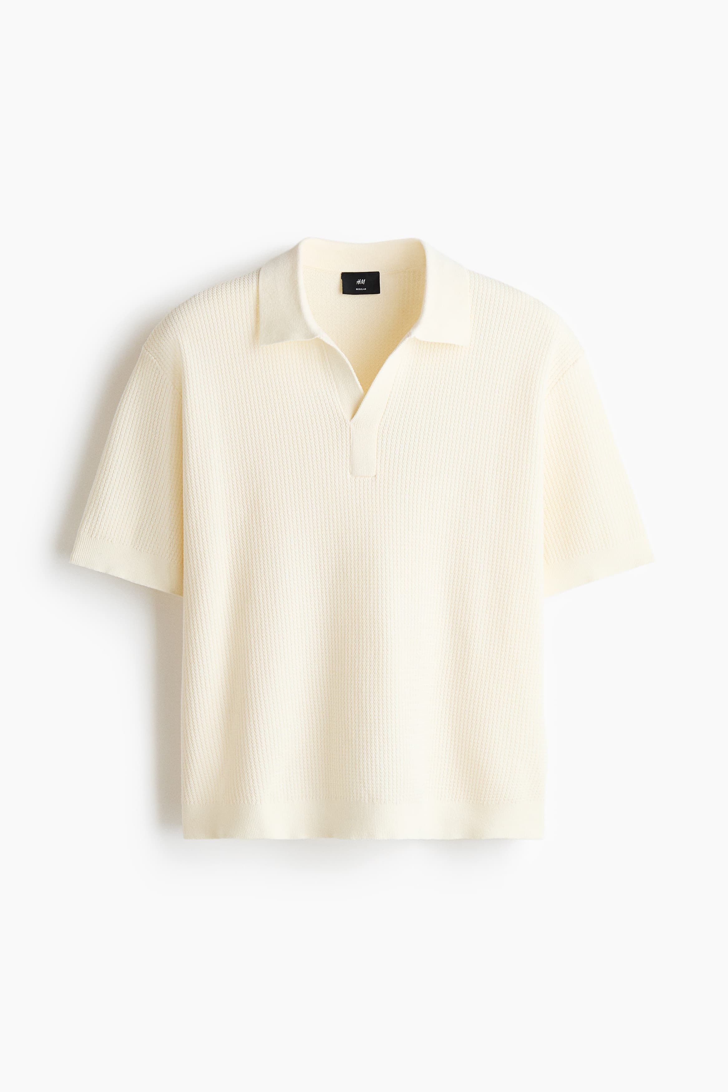 Kabelgebreid poloshirt - Regular Fit