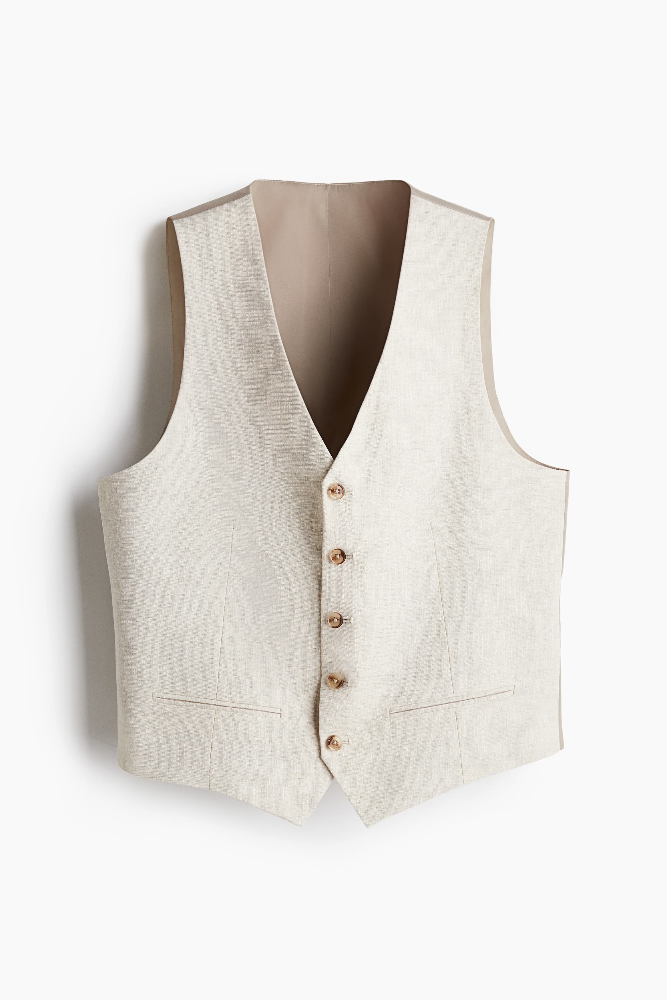 Linnen kostuumgilet - Slim Fit