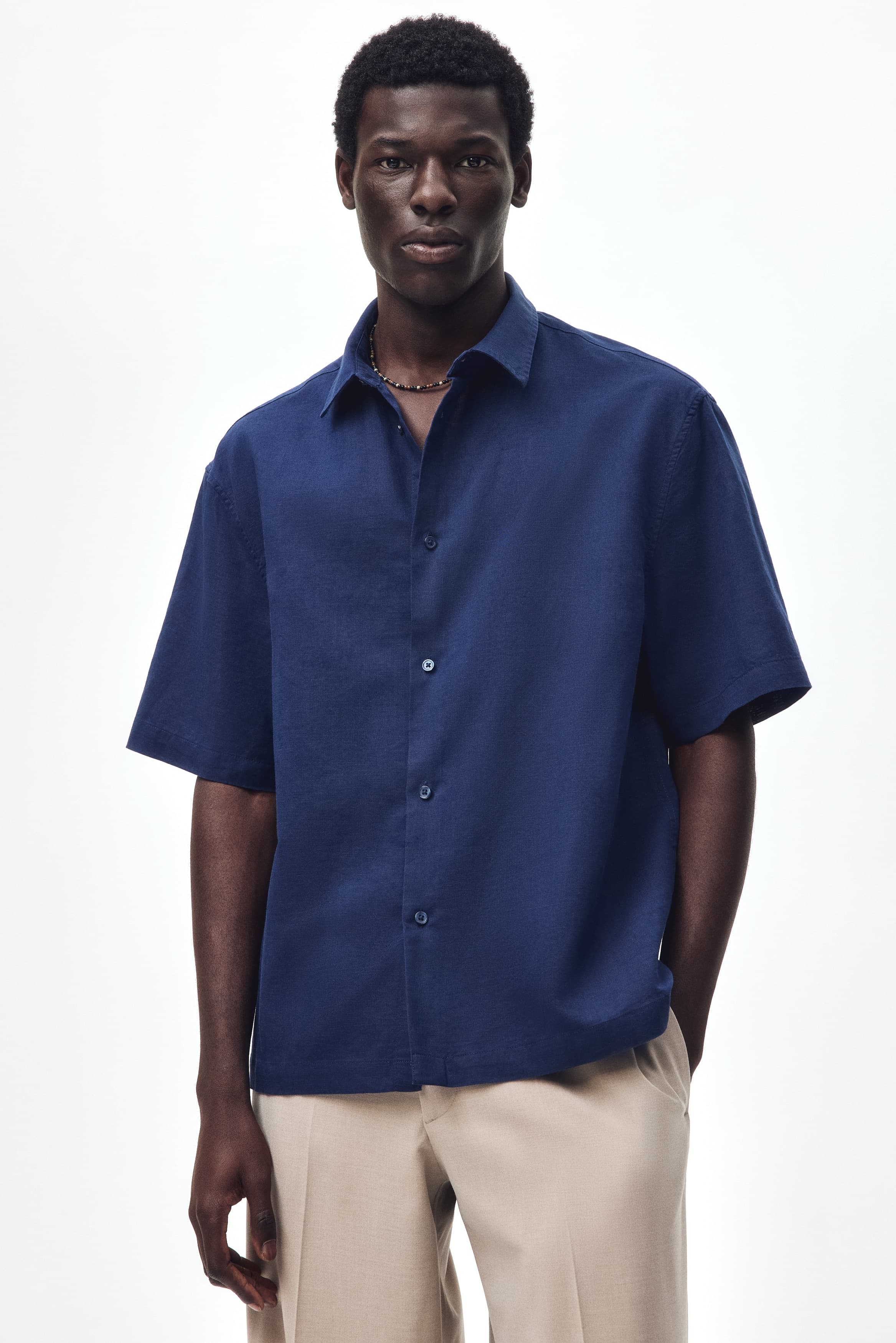 Overhemd van linnenmix - Relaxed Fit