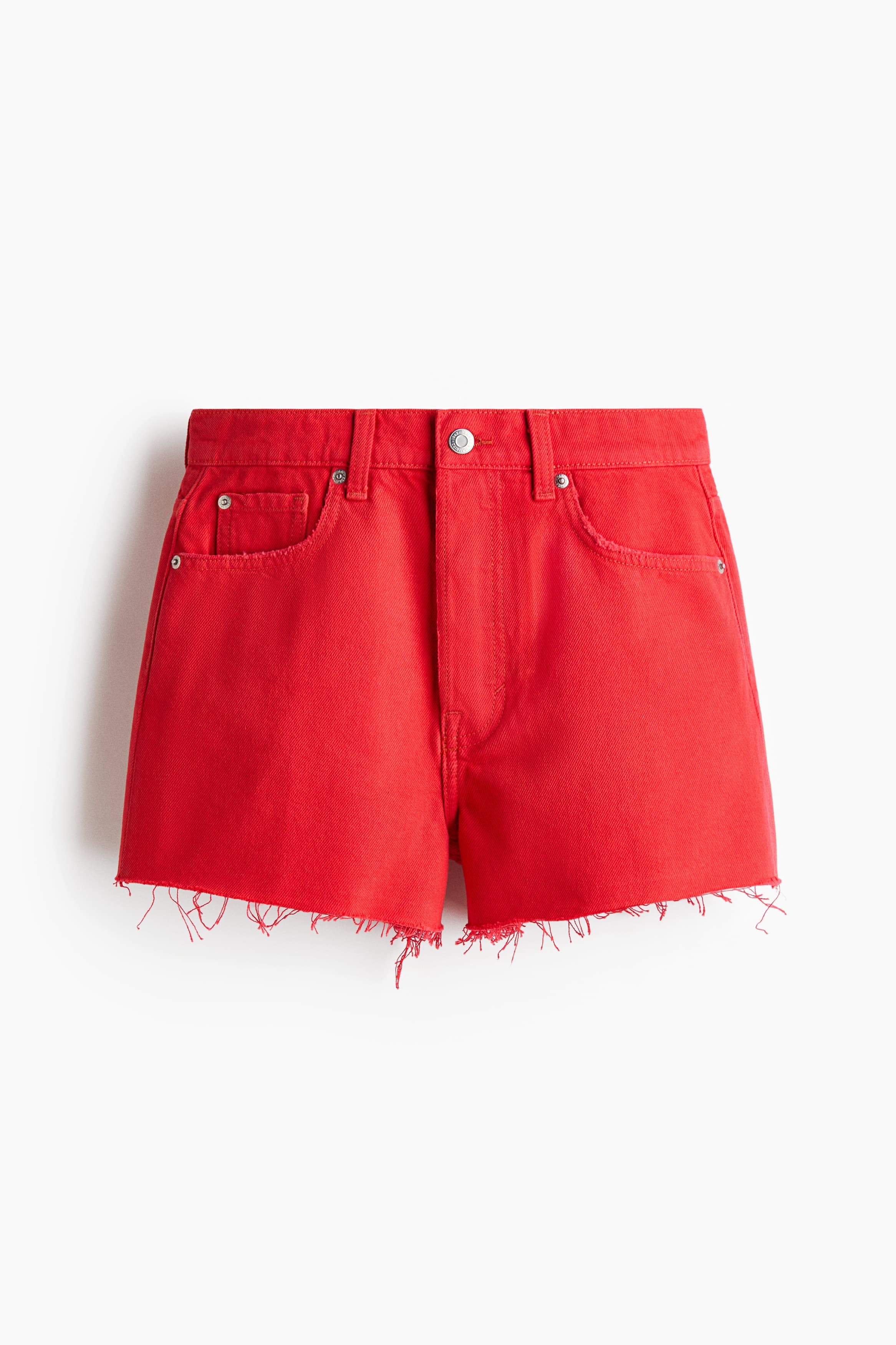Denim short met onafgewerkte randen