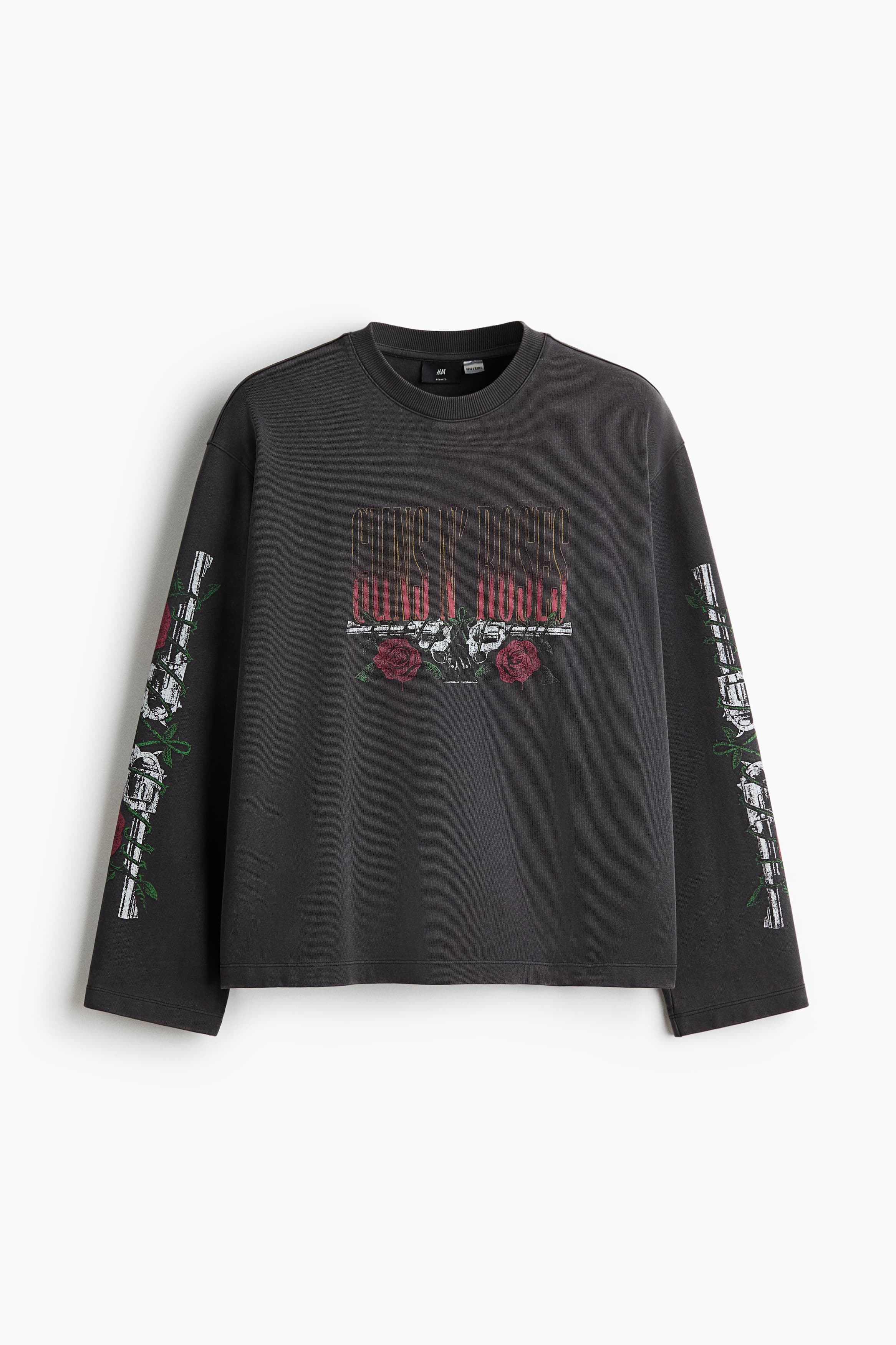 Katoenen T-shirt met lange mouwen - Relaxed Fit