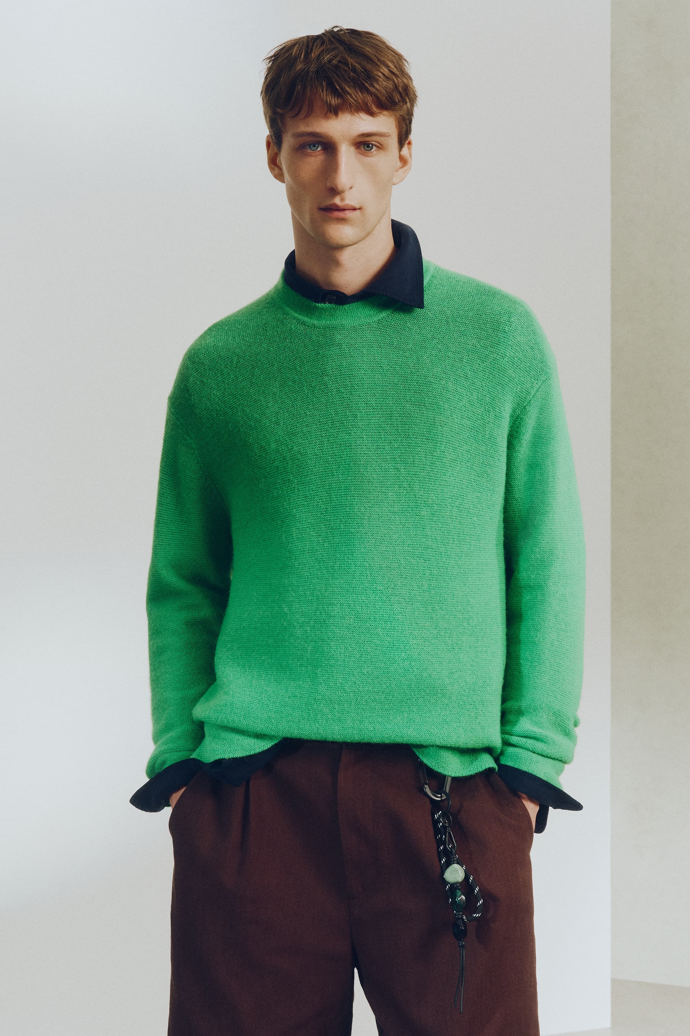 Averechts gebreide trui van wolmix - Loose Fit