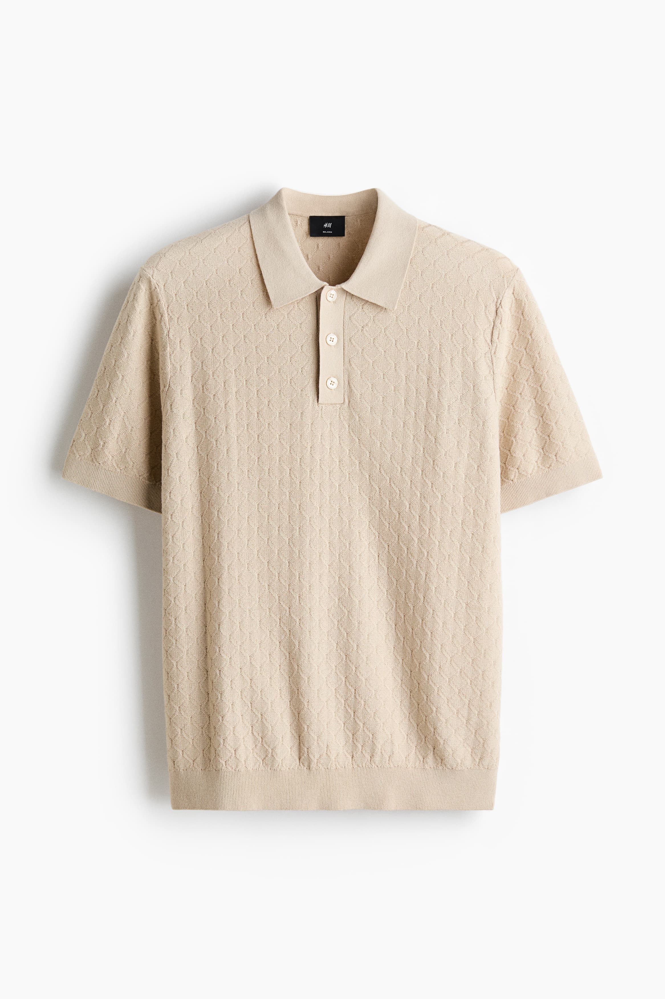 Structuurgebreid poloshirt - Slim Fit