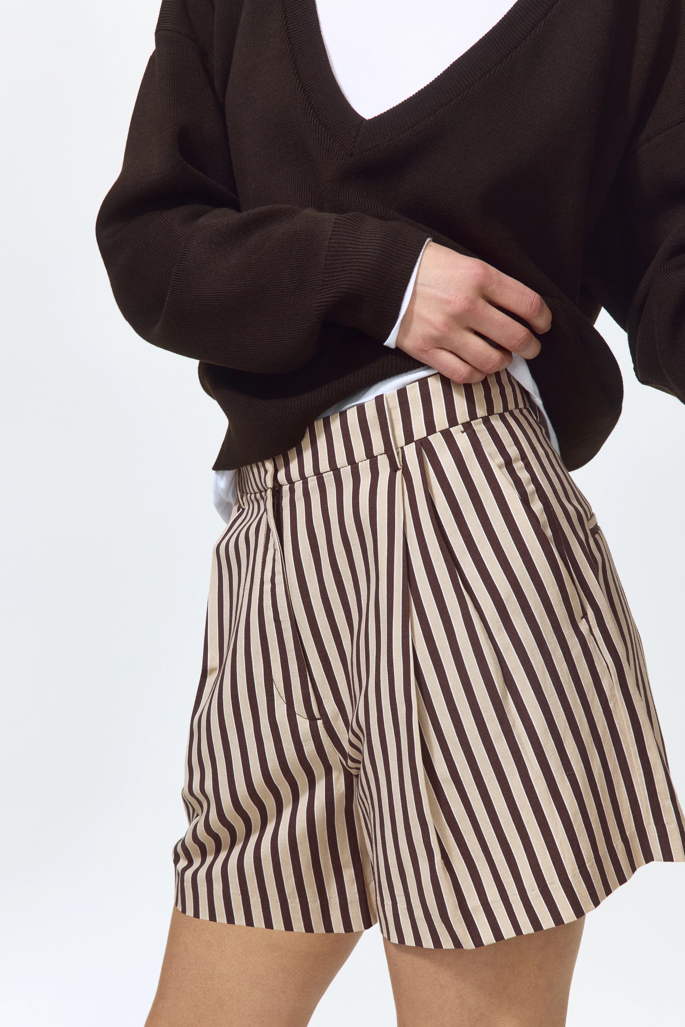 Geklede short van linnenmix