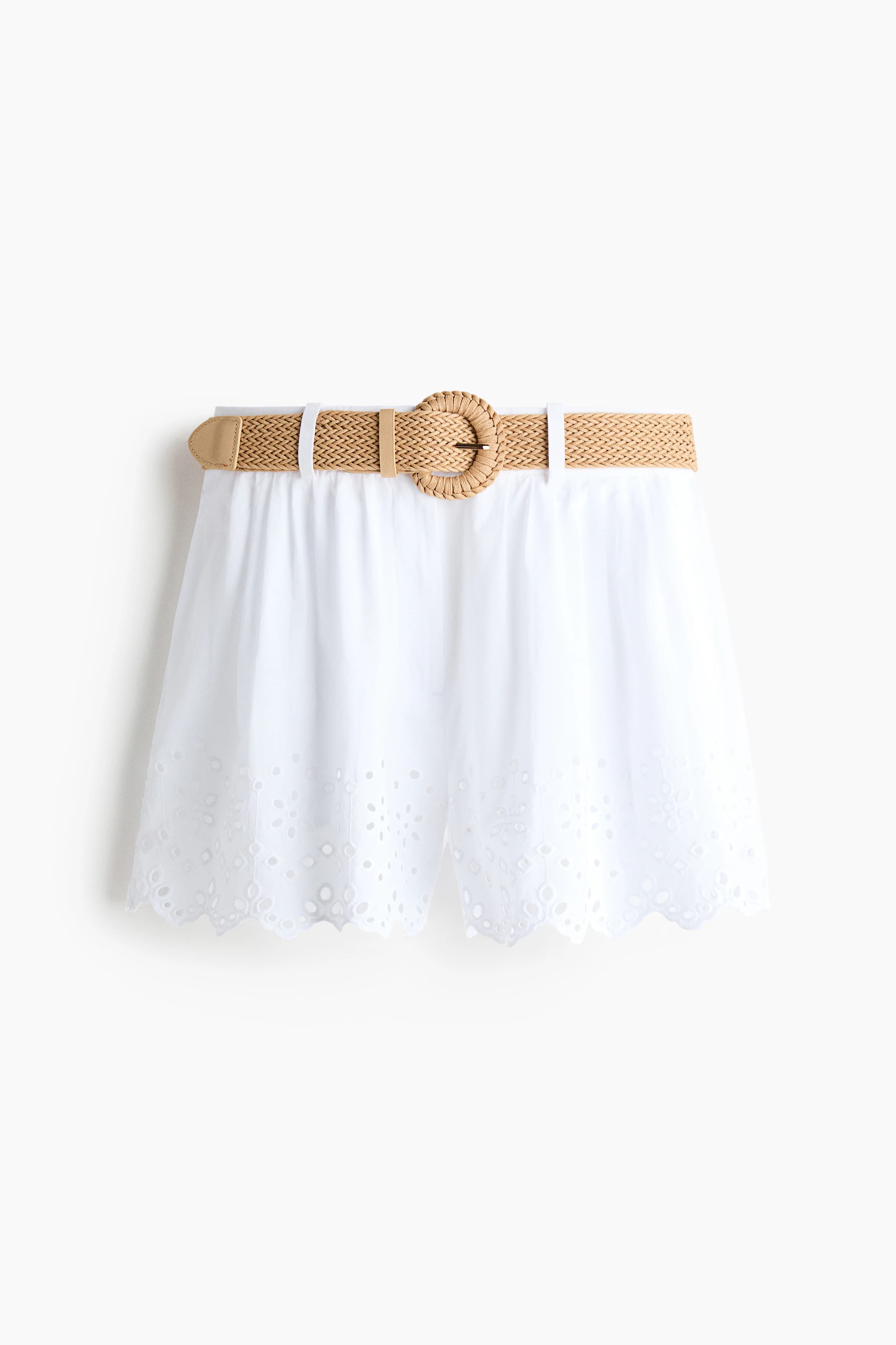 Katoenen short met ceintuur