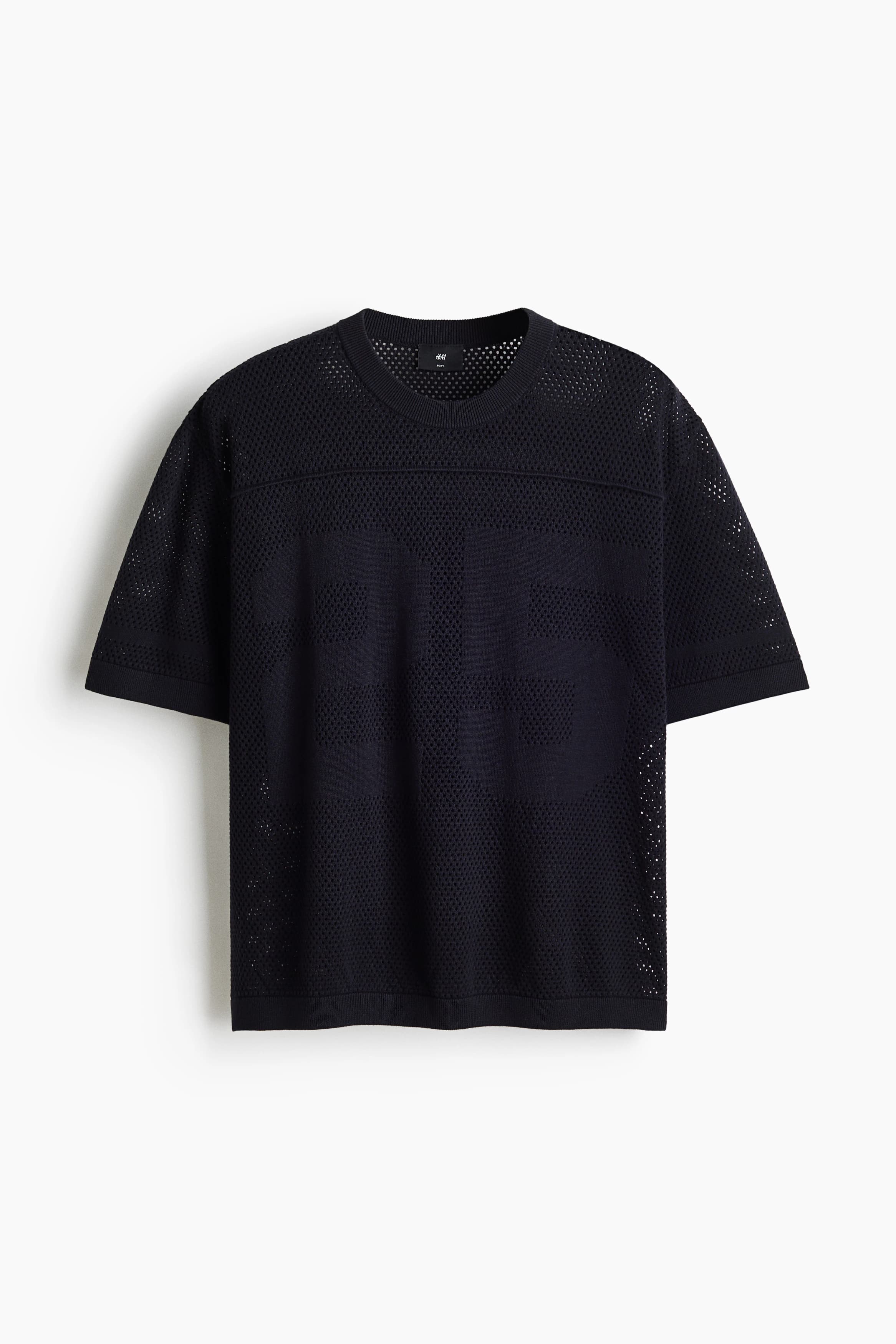 Ajourgebreid boxy T-shirt - Relaxed Fit