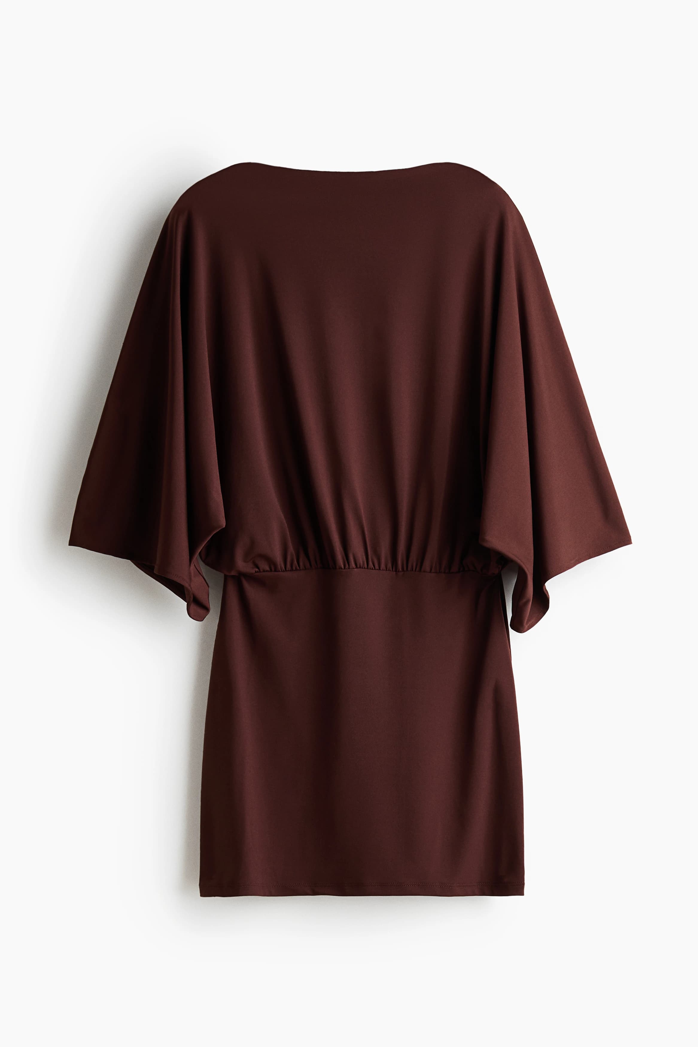 Cape-sleeved low-back dress
