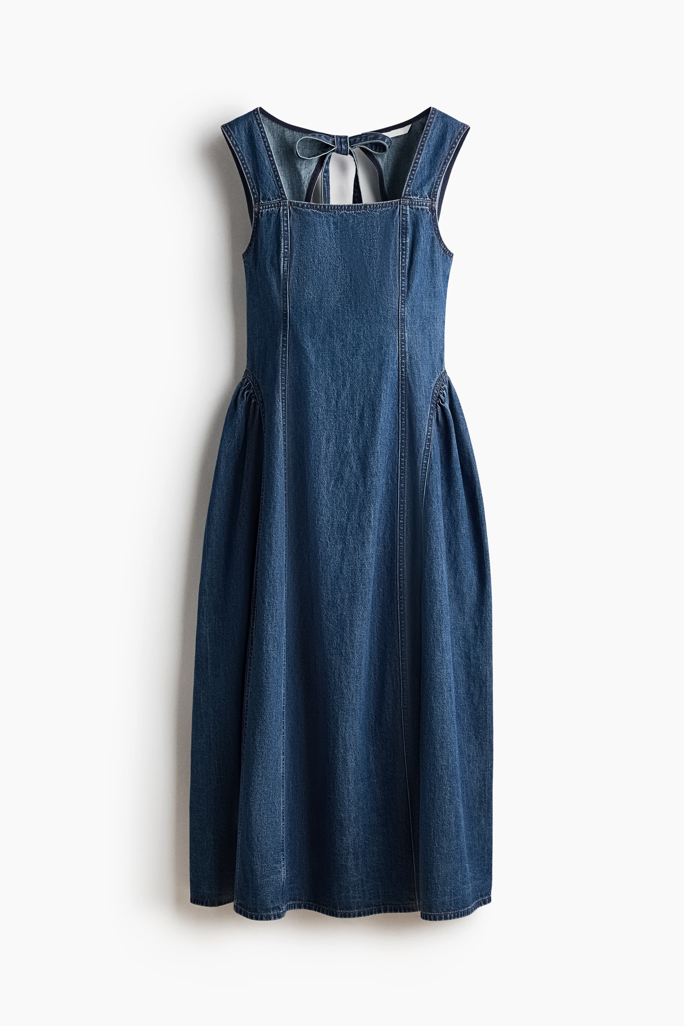 Twill jurk met uitlopende rok