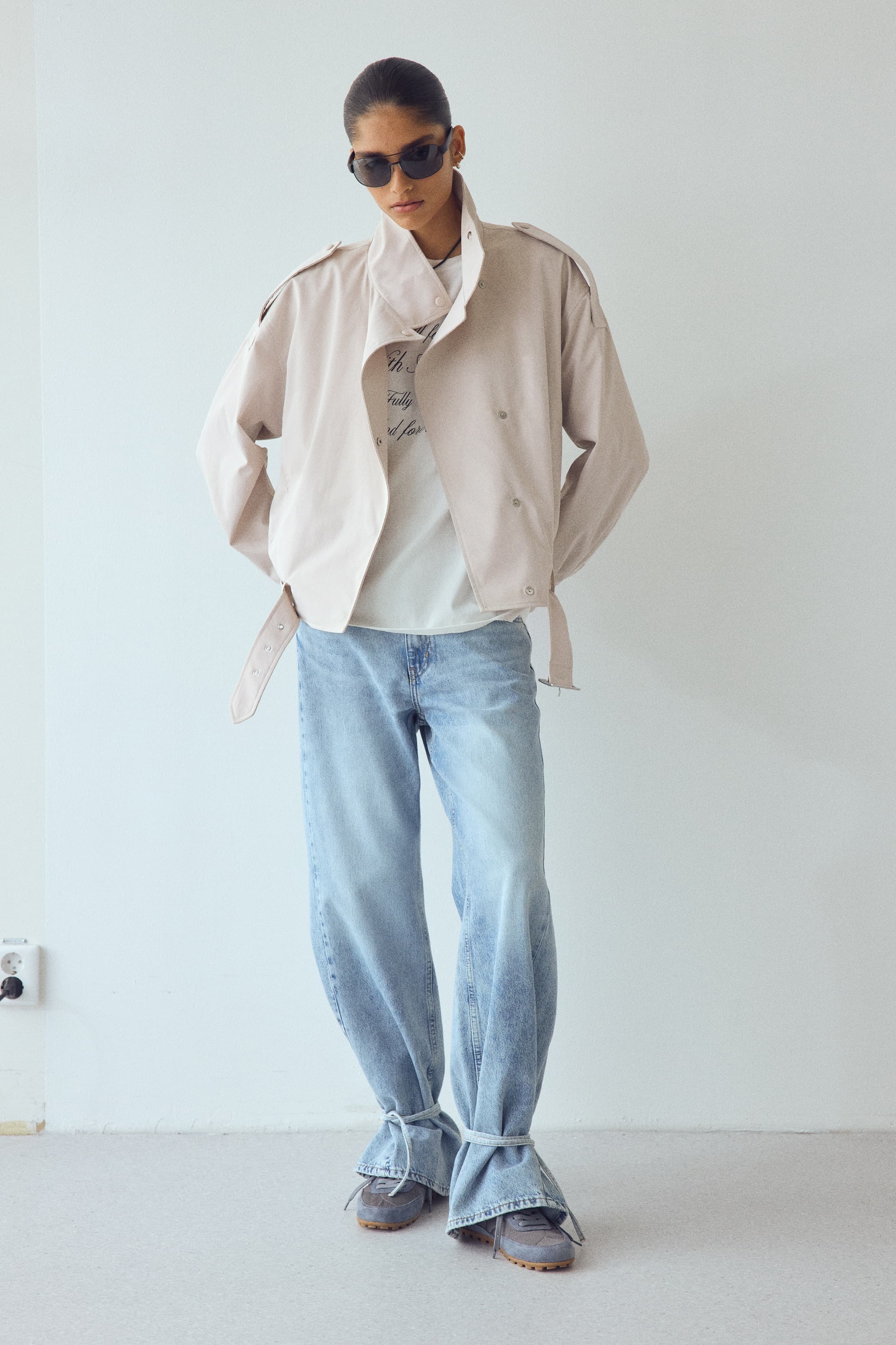 Oversized jack met riem