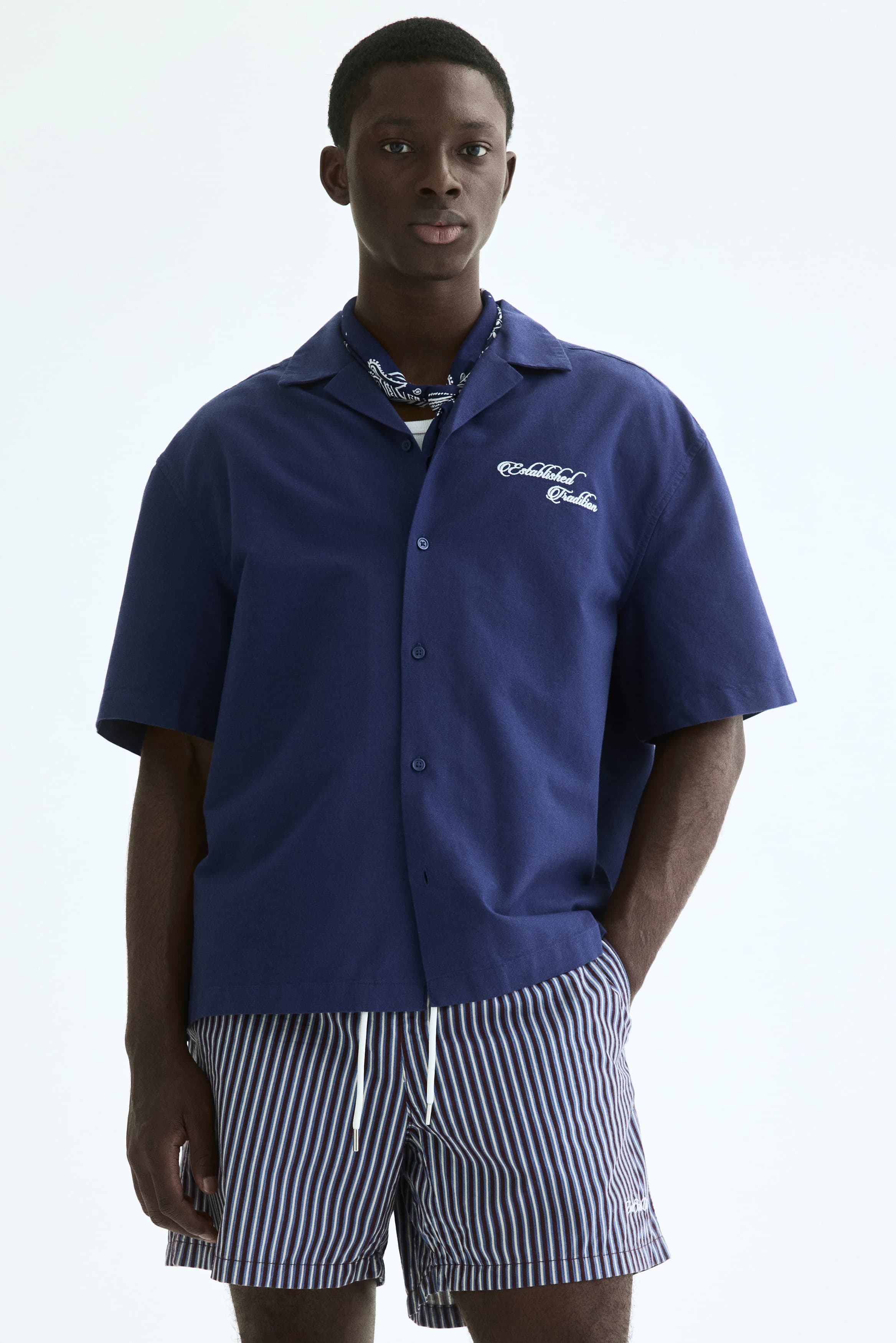 Casual overhemd met borduursel - Relaxed Fit