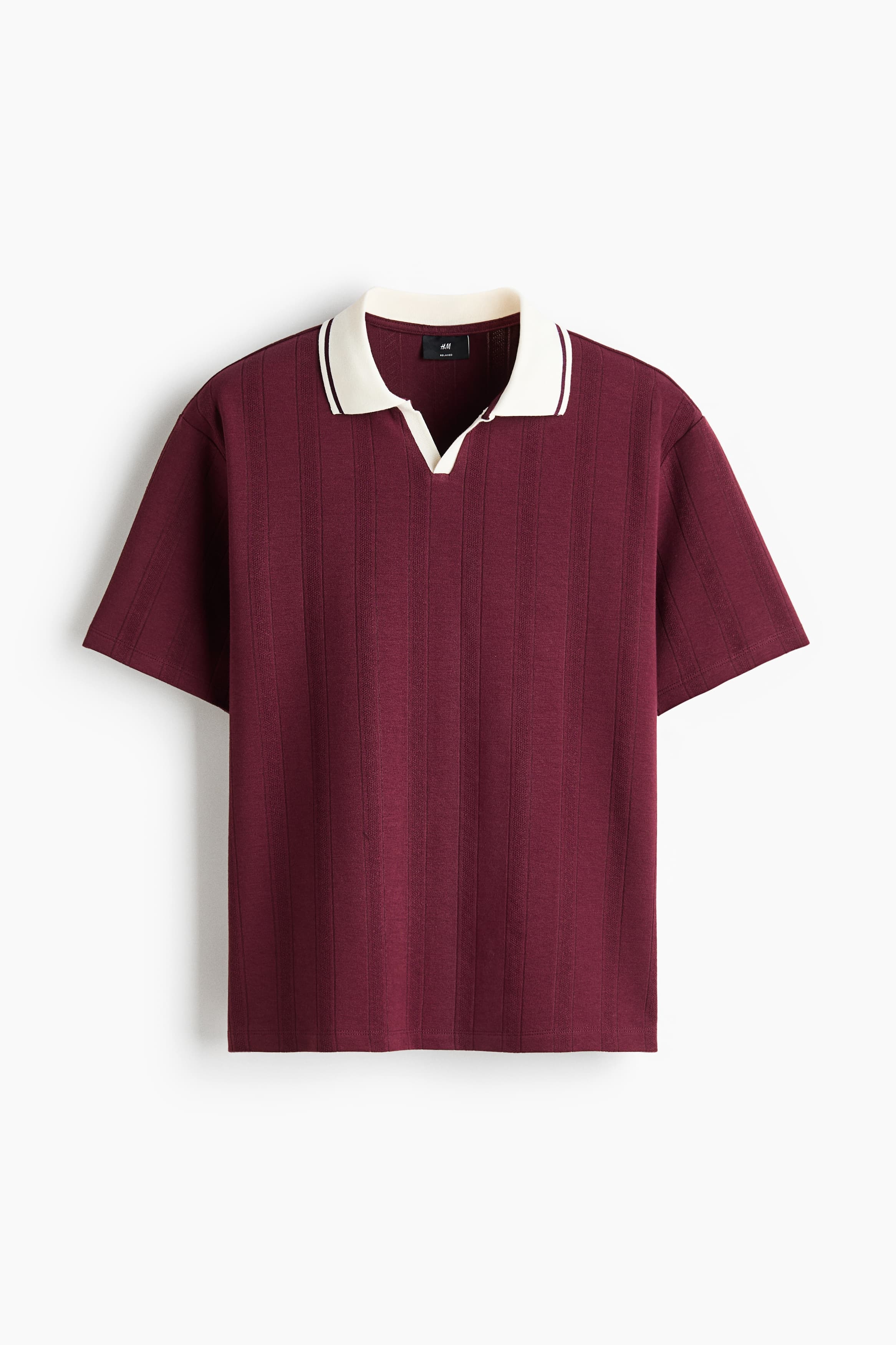 Structuurgebreid poloshirt - Relaxed Fit