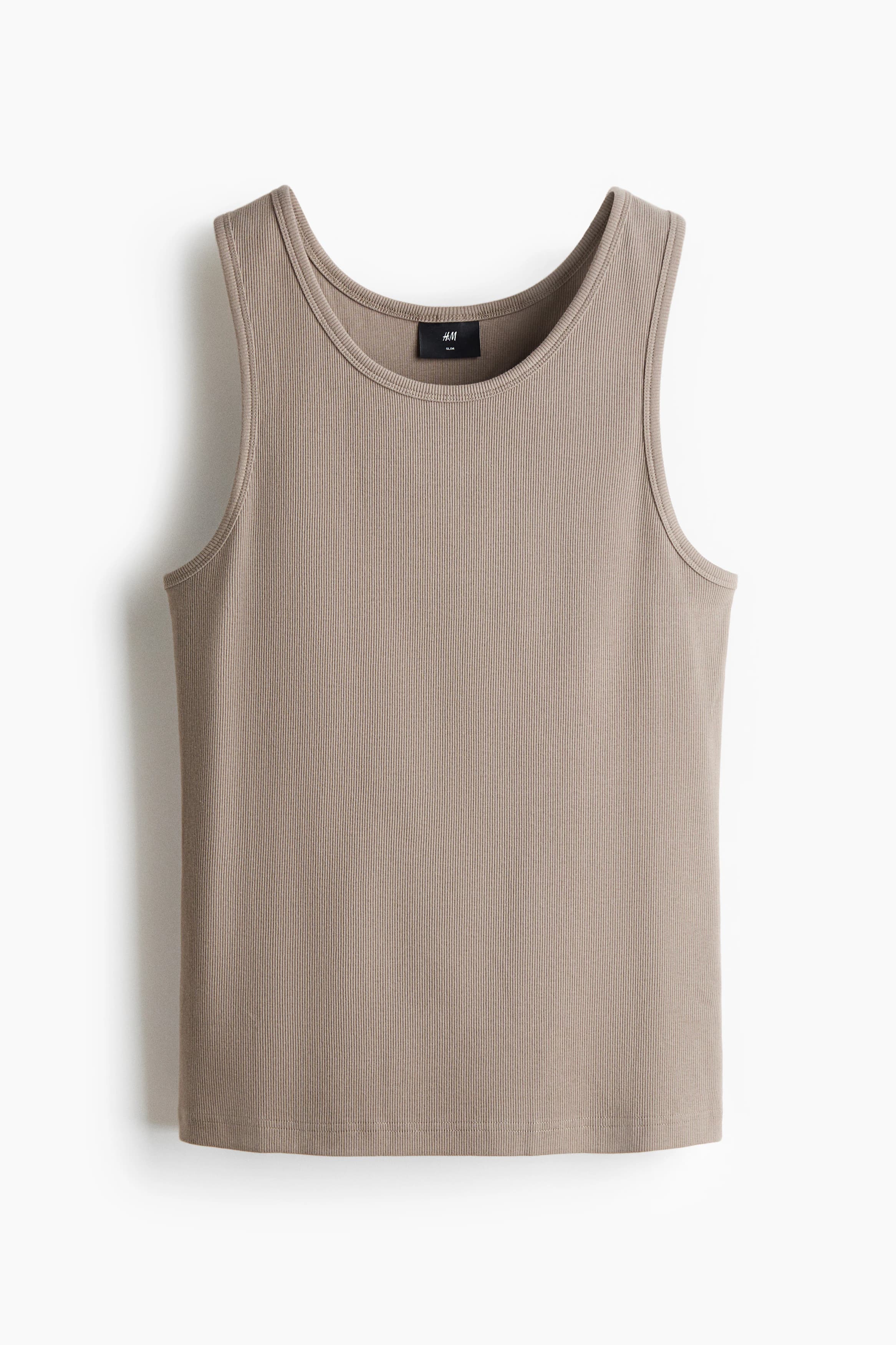 Geribde tanktop - Slim Fit
