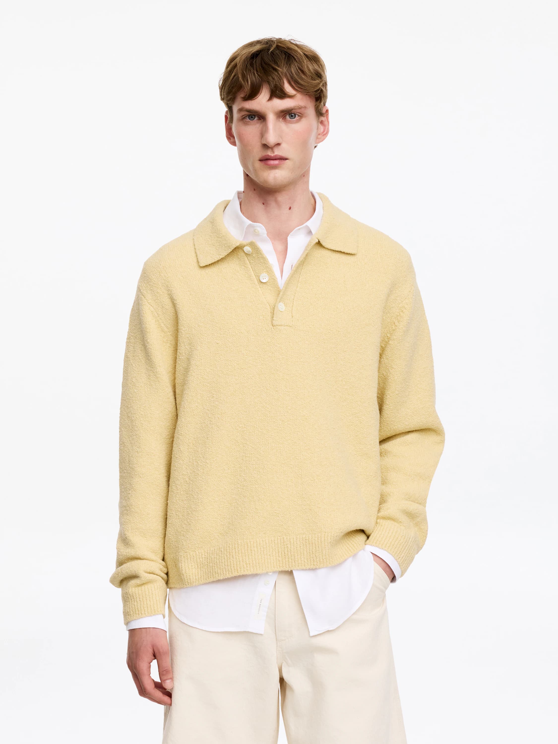 Gebreid poloshirt van een katoenmix
