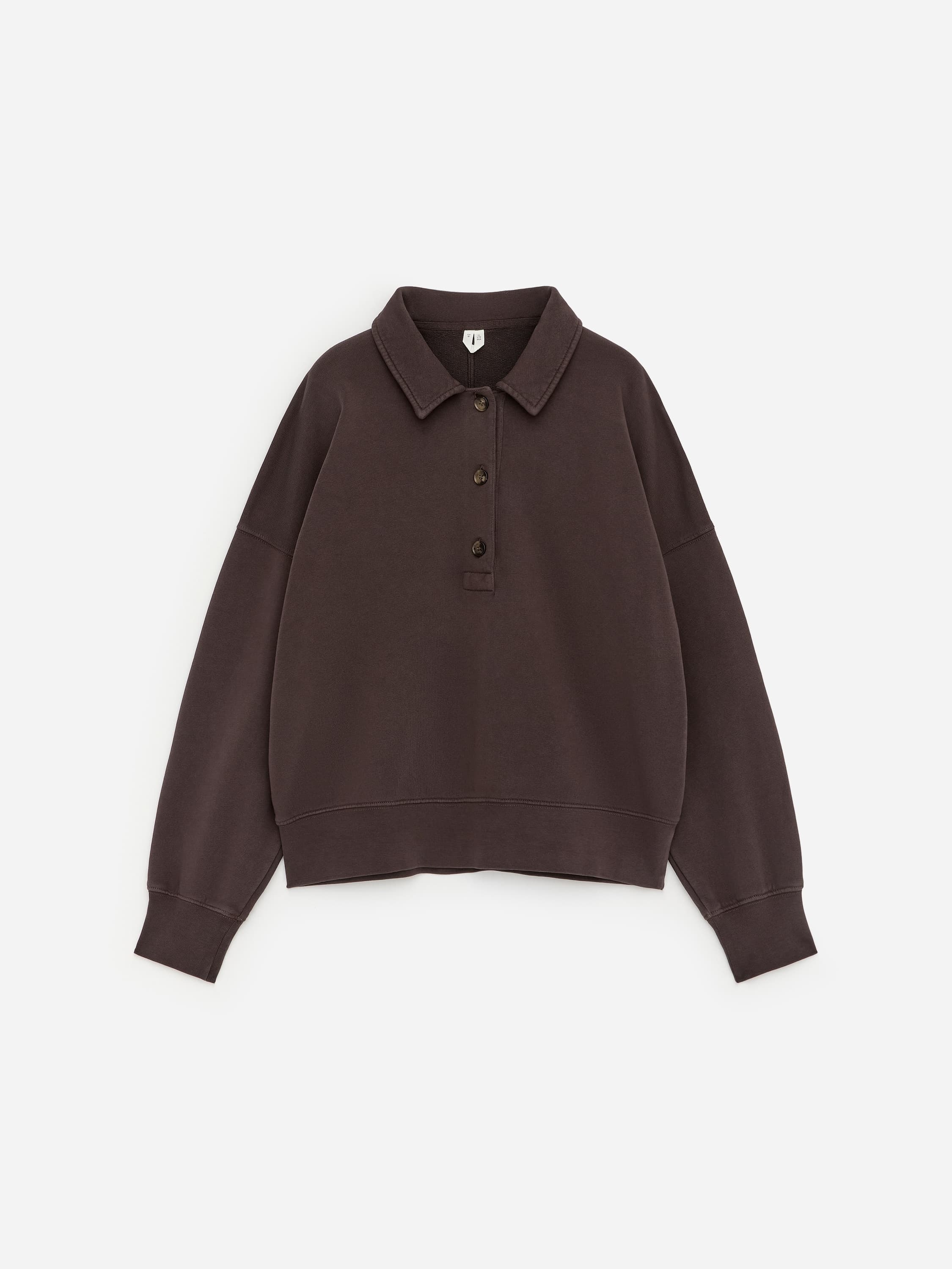 Sweatshirt van terry met polokraag