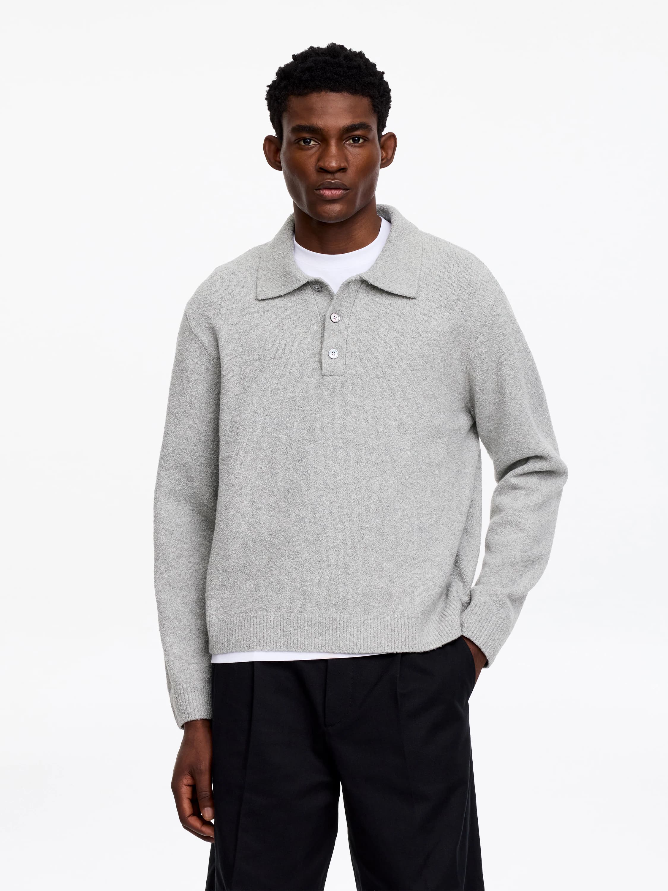 Gebreid poloshirt van een katoenmix
