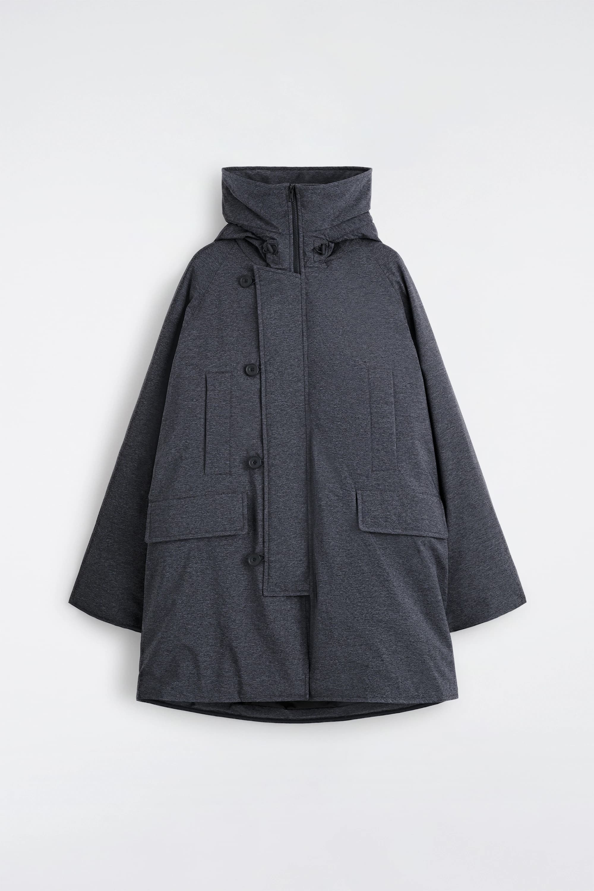 Technische parka met capuchon en donsvoering