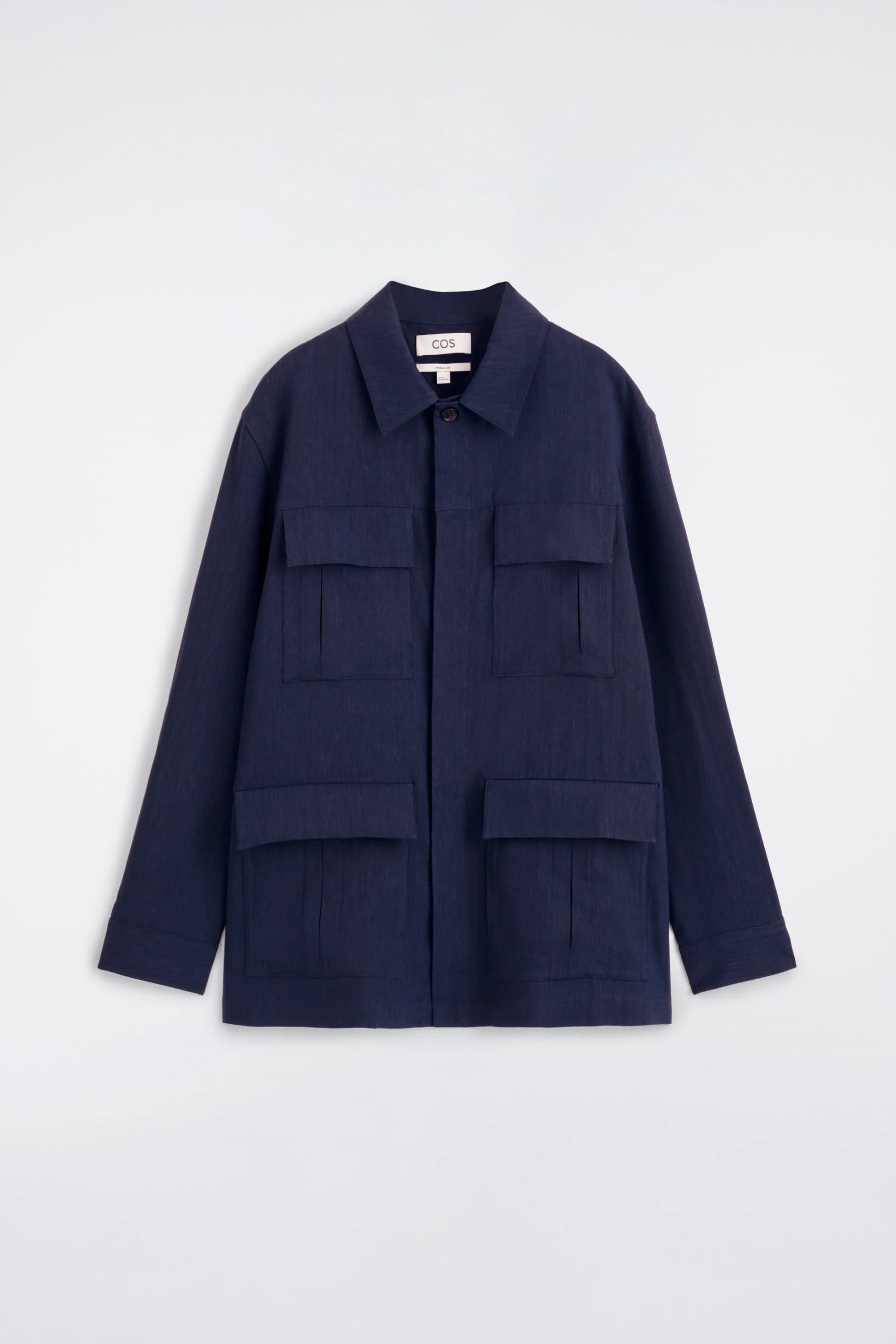 Losvallend linnen functioneel overshirt